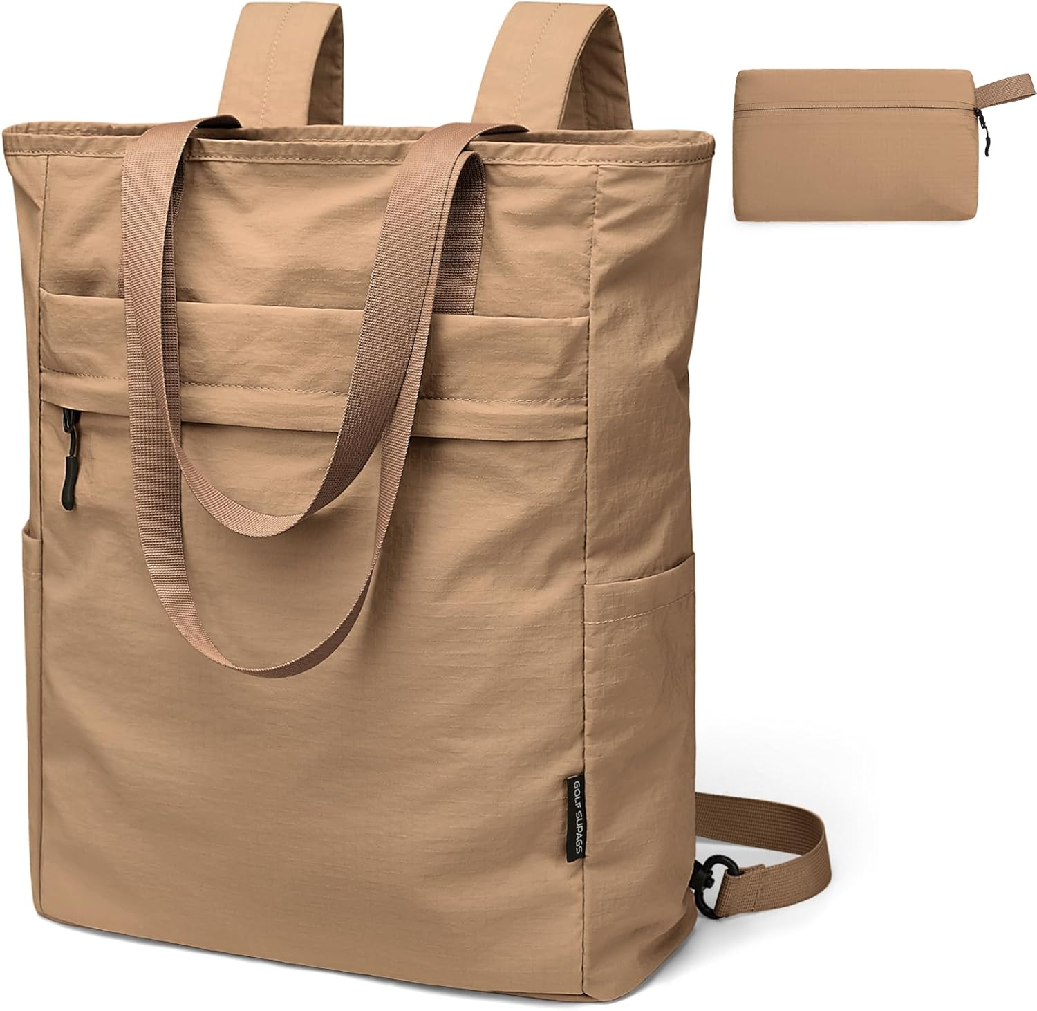 GOLF SUPAGS Foldaway Convertible Tote Backpack Lightweight Nylon Daypack Women Men City Pack Versatile for Leisure Travel