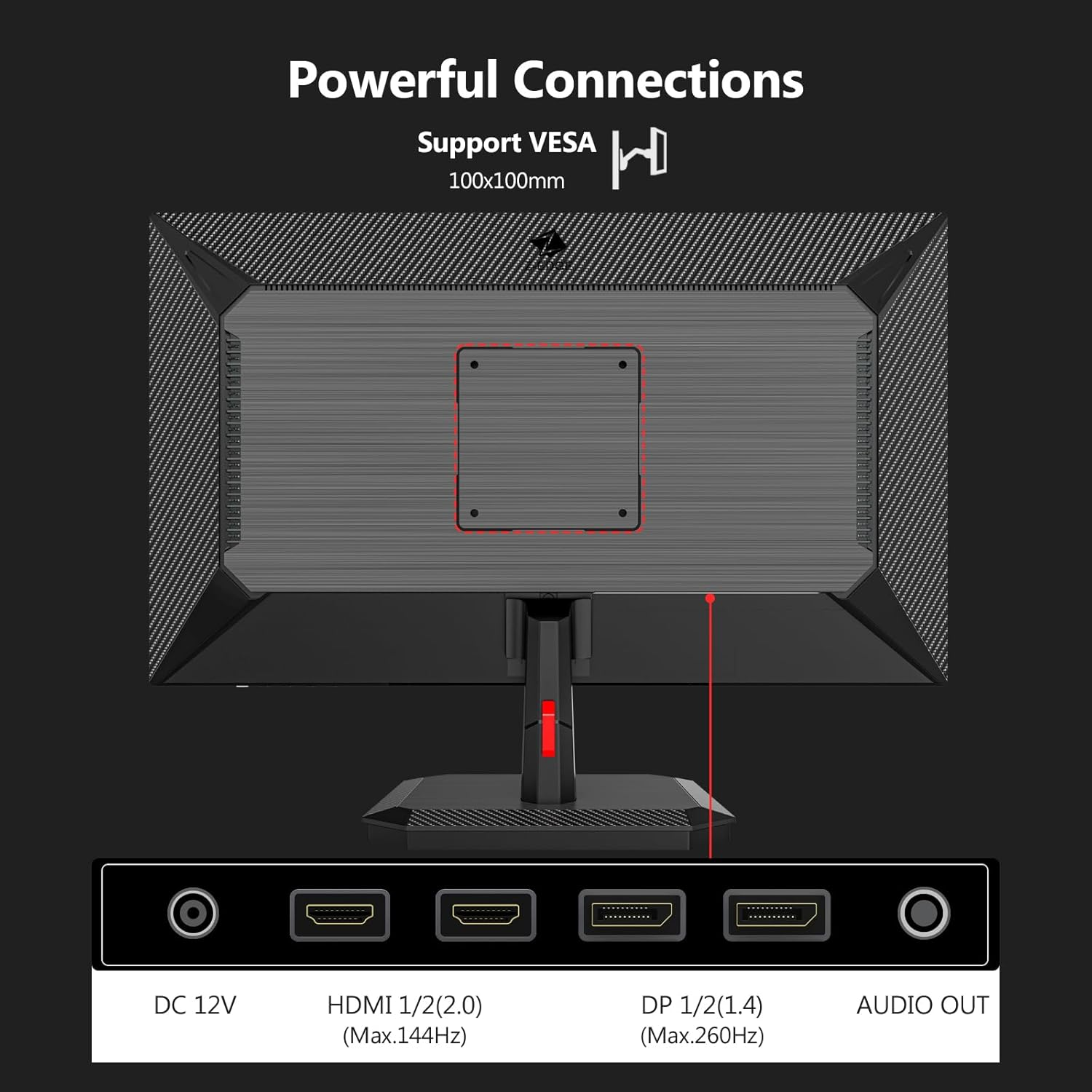 Z-Edge 27 Inch IPS Gaming Monitor 2K, 260Hz (DP1.4&times;2), QHD Computer Monitor 2560X1440, 1Ms MPRT, 144Hz (HDMI2.0&times;2), Freesync, VESA 100 * 100Mm, Tilt Adjustable (DP Cable Included) image number 6