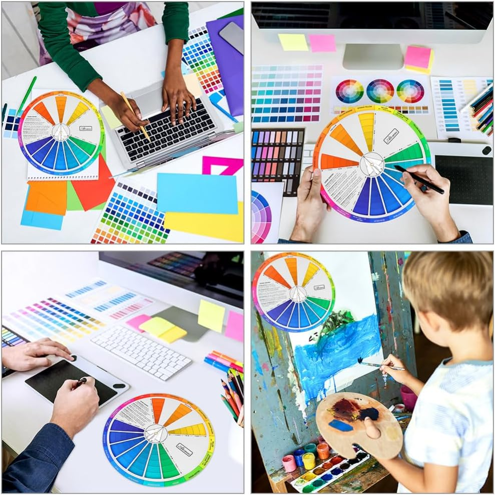 Operitacx 2Pcs Gradient Color Wheel Standard Color Card Mixing Guide for Painting Makeup Blending and Art Class Teaching Tool - 1Pc image number 7
