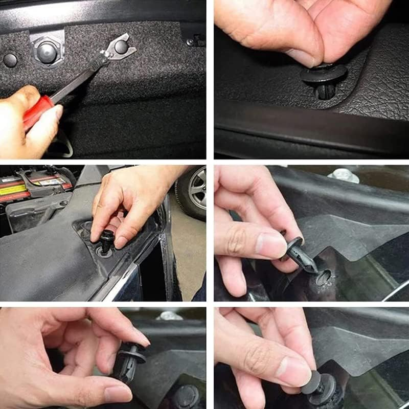 AIMALL 731X Car Trim Body Clips Kit, Rivets Retainer Auto Panel Bumper Plastic Fastener Set with 5 Removal Tools and 6 Cable Ties, Universal for Car Repairs image number 5