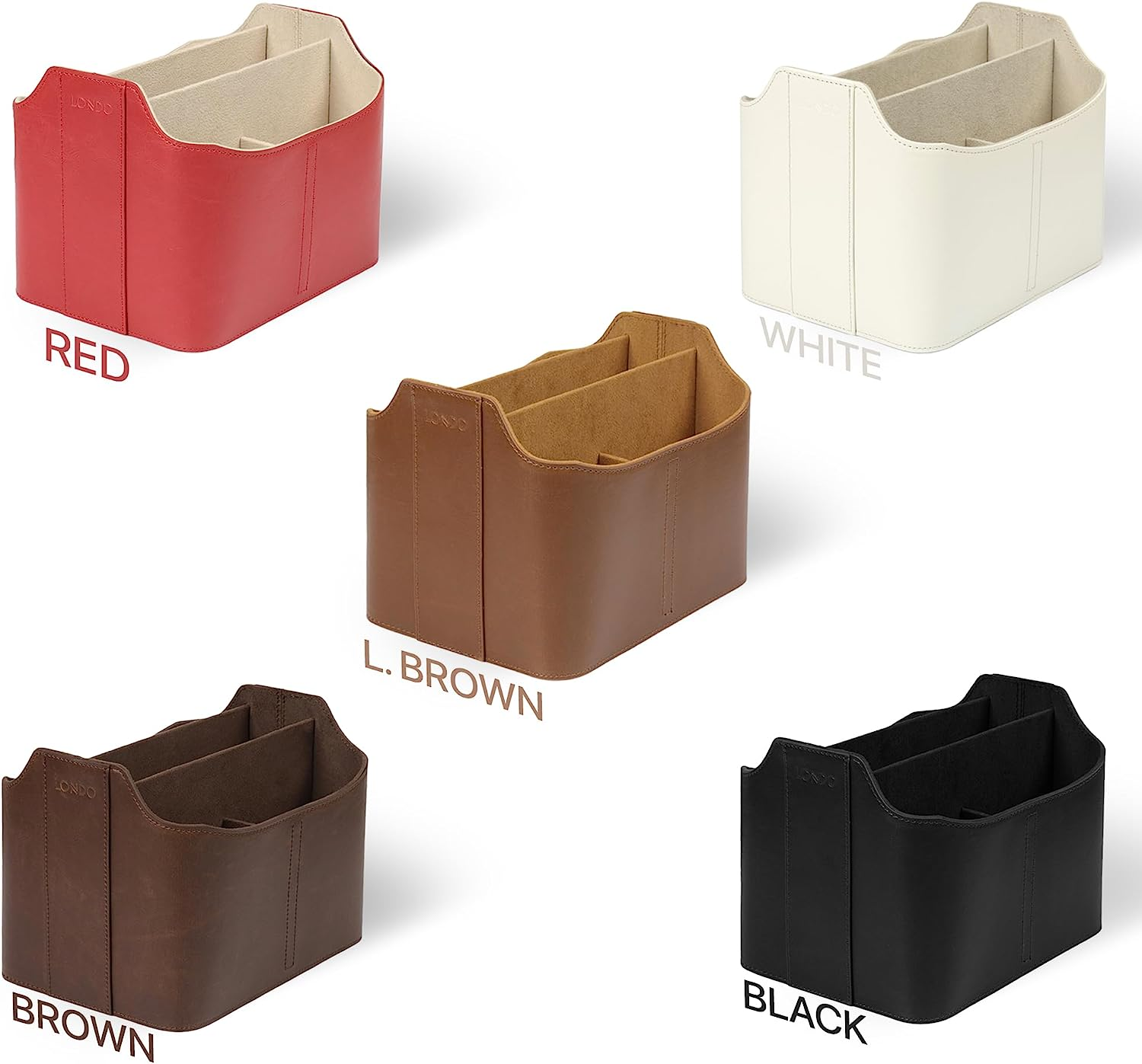 Londo Leather Remote Control Organizer and Caddy with Tablet Slot - L.Brown image number 4