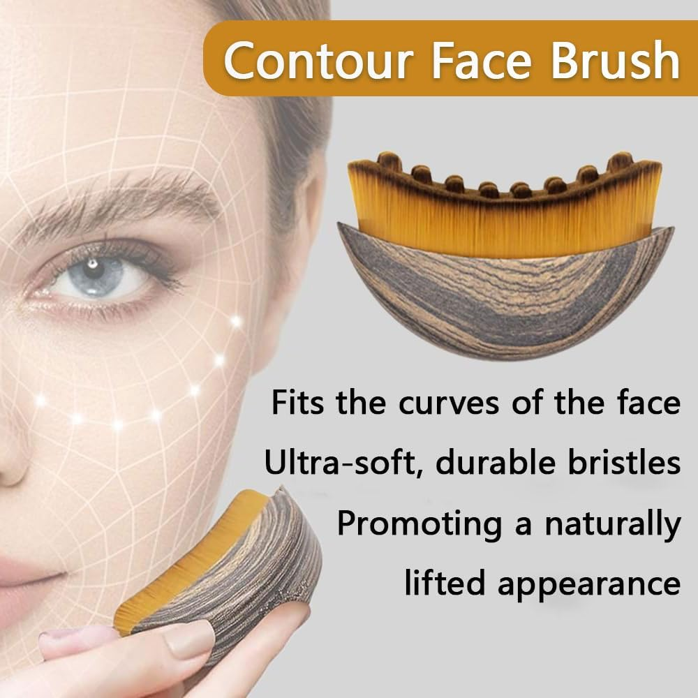 HYAVIA Lymphatic Contour Face Brush for Chin and Jawline Sculpting, Ergonomic Dry Brushing Tool with Ultra-Soft Bristles, Facial Lymphatic Drainage Massager, 2 Pieces with Protective Case, 8&times;6&times;3.5Cm image number 5