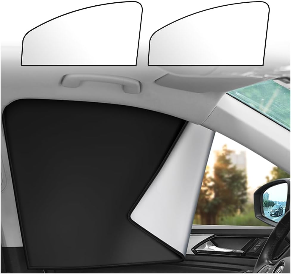Magnetic Car Window Shade - Full Blackout for UV Block&Privacy Protection with Car Side Window Sun Shade- Universal Suv,Truck,Auto Privacy Shades (A-Side Window/4Pcs)