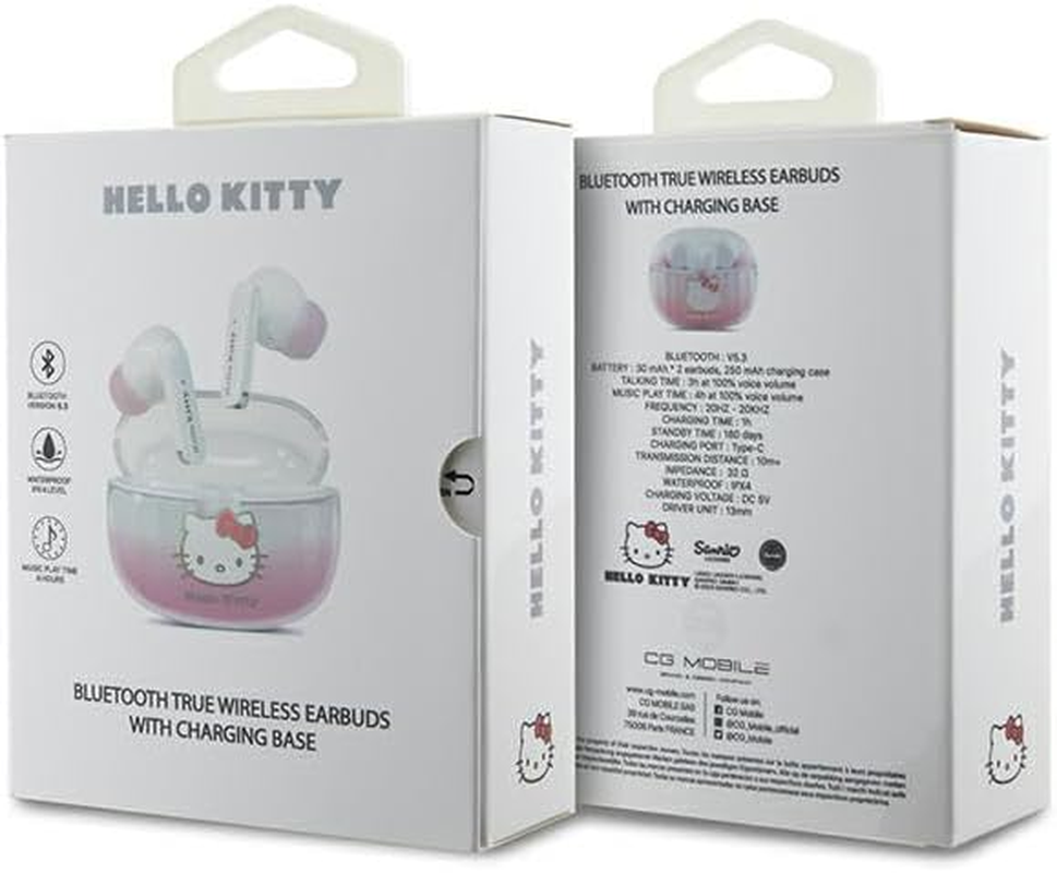CG MOBILE Hello Kitty HKTWSHDGKEP TWS Bluetooth Headphones + Docking Station Pink Gradient Electroplating Logo image number 2
