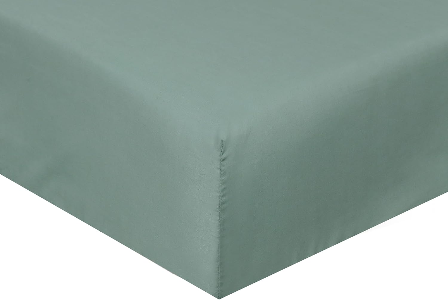 Sleepdown Fitted Sheet Super Soft Cosy Easy Care Polycotton Bed Linen Luxury Bedding Bedsheet 25Cm Deep Non Iron - Sage Green - Double image number 3