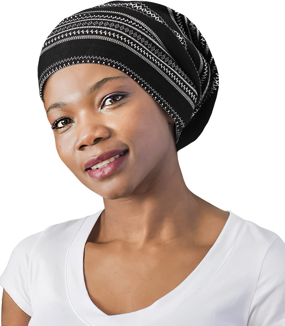 Focuscare Adjustable Satin Lined Sleep Cap for Dreadlocks Curly Hair Large Head-Stay on Overnight image number 5