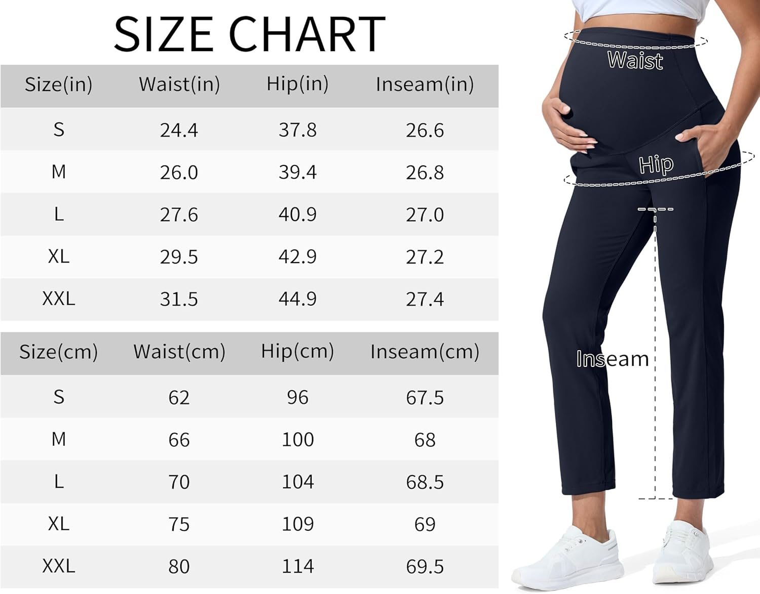 Mama Land Women'S Maternity Jogger over the Belly Stretchy Pregnancy Pants with Pockets Buttery Soft Lounge Activewear image number 4