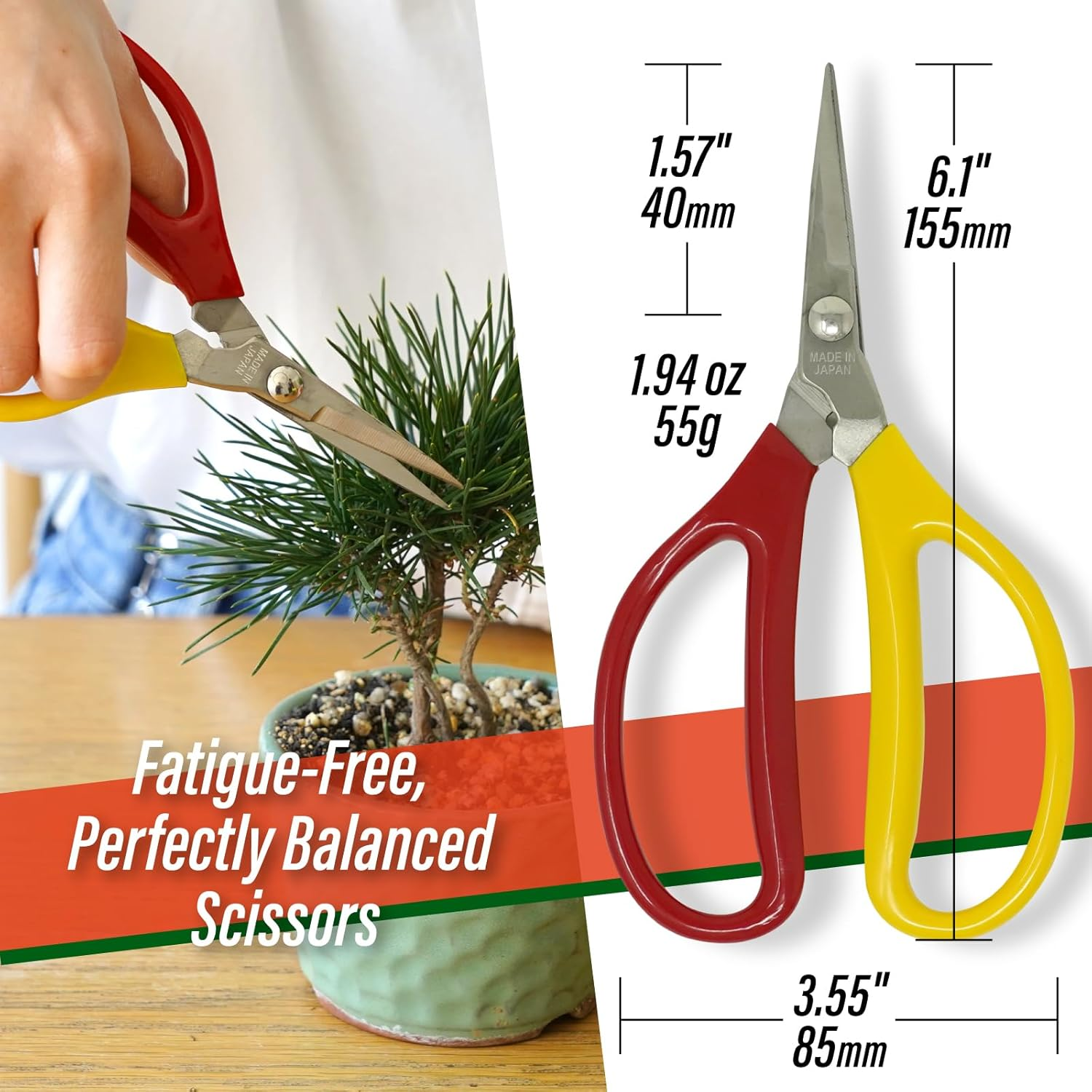 SUIZAN Trimming Scissors 155Mm - Professional Japanese Garden Plant Herb Buds Flower Shears Gardening Tools image number 2