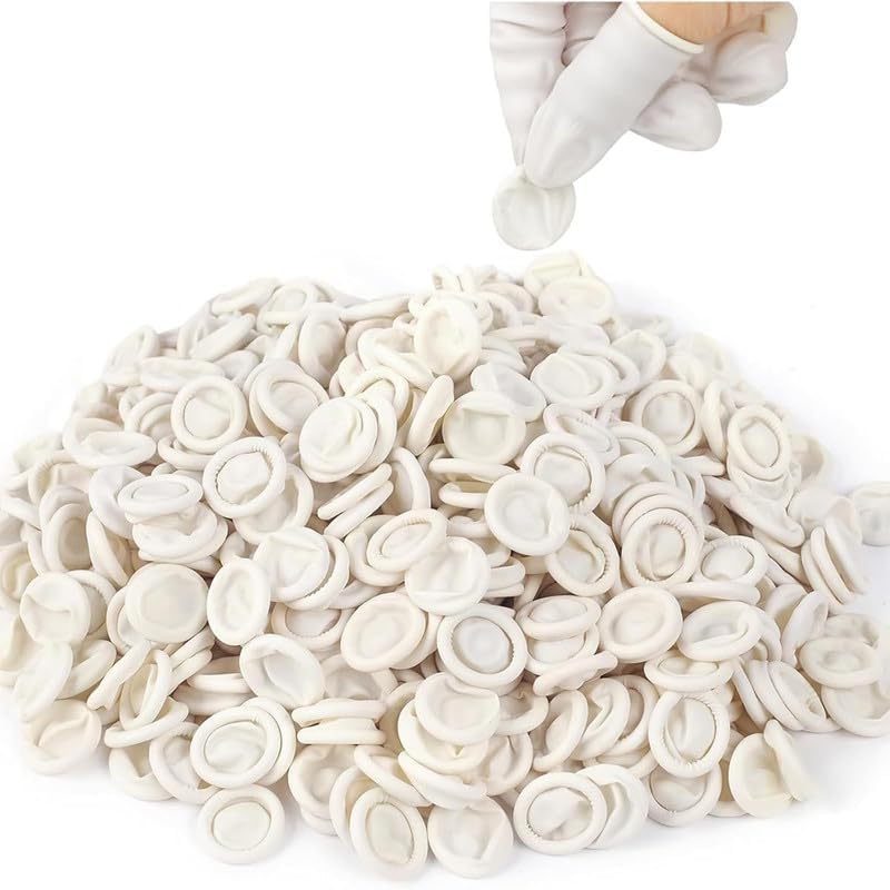 Latex Finger Cots Protectors,400Pcs anti Static Fingertip Protective Fingers Cots,Latex Finger Cots anti Static Fingertips,Rubber Fingertip Protective Fingers Cots,Latex Rubber Finger Caps Finger Cots image number 4