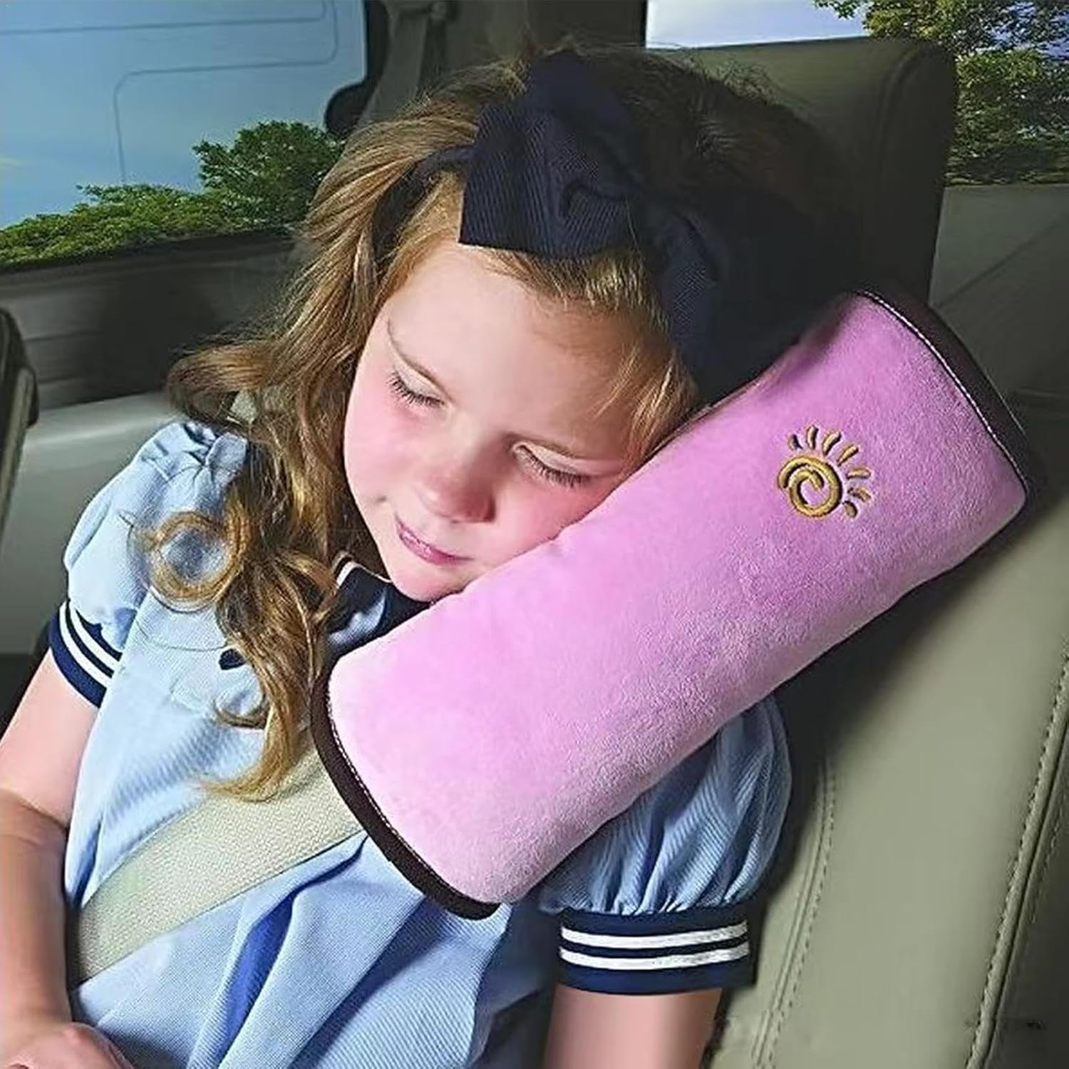 Seatbelt Pillow for Kids | Soft Removable Polyester Cover for Seat Belt - Multifunctional Full Protection Comfortable Seat Belt Cover for Car Truck Vehicle image number 5