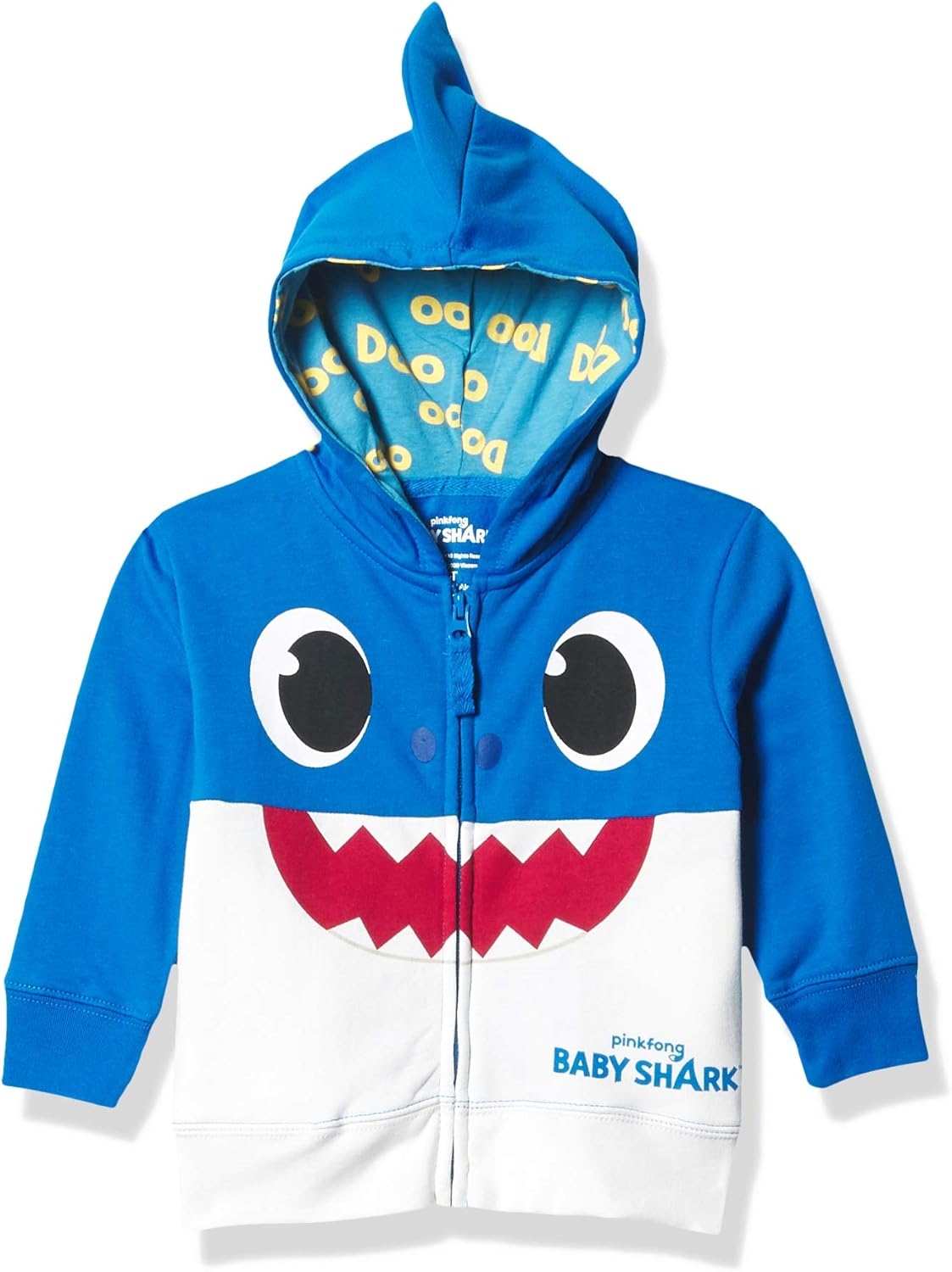 Pinkfong Boys Baby Zip up Big Face Hoodie-Daddy Shark
