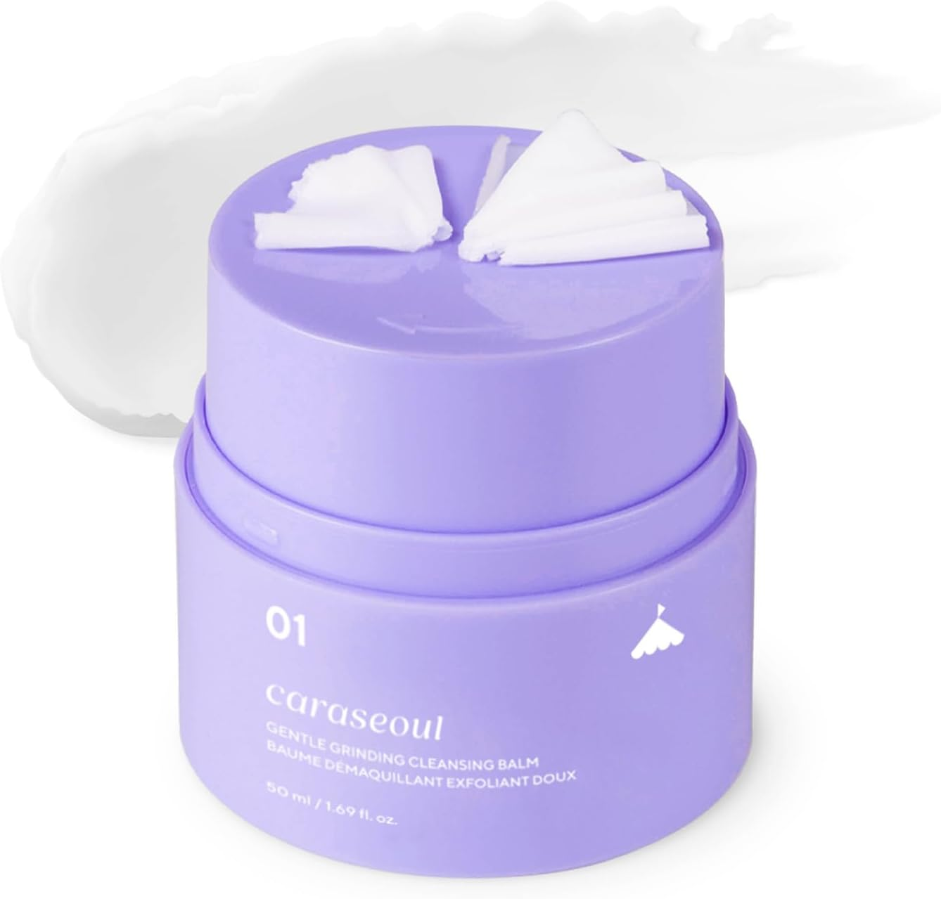 Caraseoul Gentle Grinding Cleansing Balm Makeup Remover with BHA Salicylic Acid & Bakuchiol, Vegan, Non-Greasy Texture, Cleansing Oil Travel Size, Korean Skin Care, for All Skin Type (50Ml/1.69 Fl.Oz)