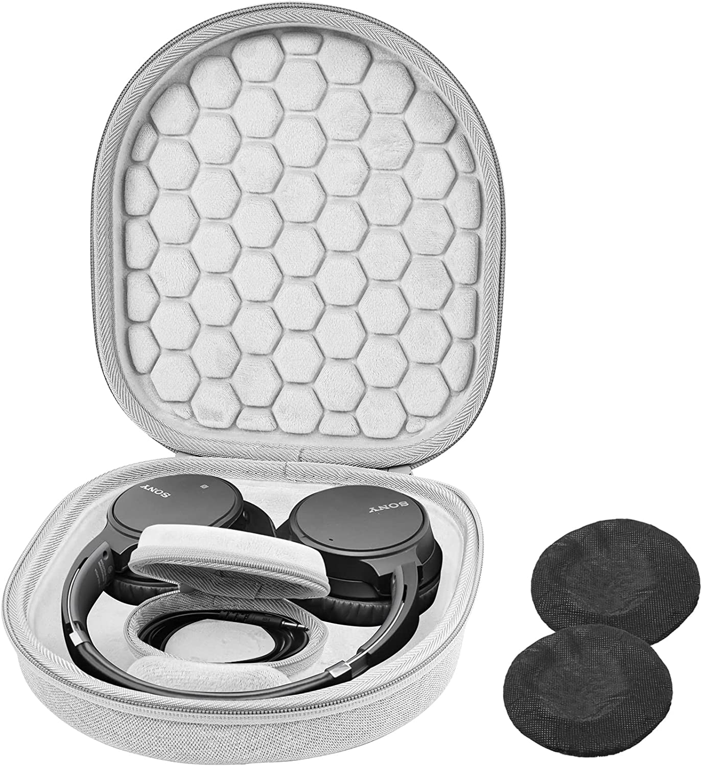 Procase Hard Case for Sony WH-CH720N/ WH-CH710N/ WH-CH520/ WH-CH510/ WH-1000XM5/ WH-1000XM4/ WHXB910N/ Bose 700 Noise Cancelling Wireless Headphones, Travel Carrying Bag with 2 Dust Covers -Navy