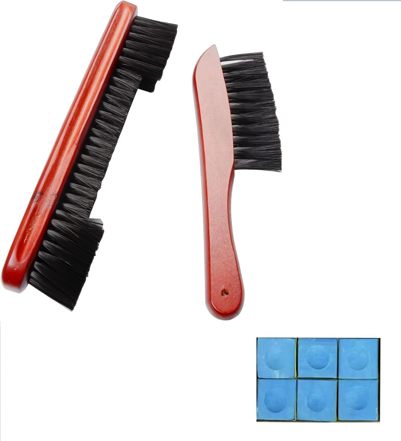 Paifeancodill Billiards Pool Table and Rail Brush Set, 2Pcs Billiard Pool Table Nylon Bristle Brush,Wood Handle Billiards Pool Snooker Accessories Snooker Table Brush Set,Billiards Brush