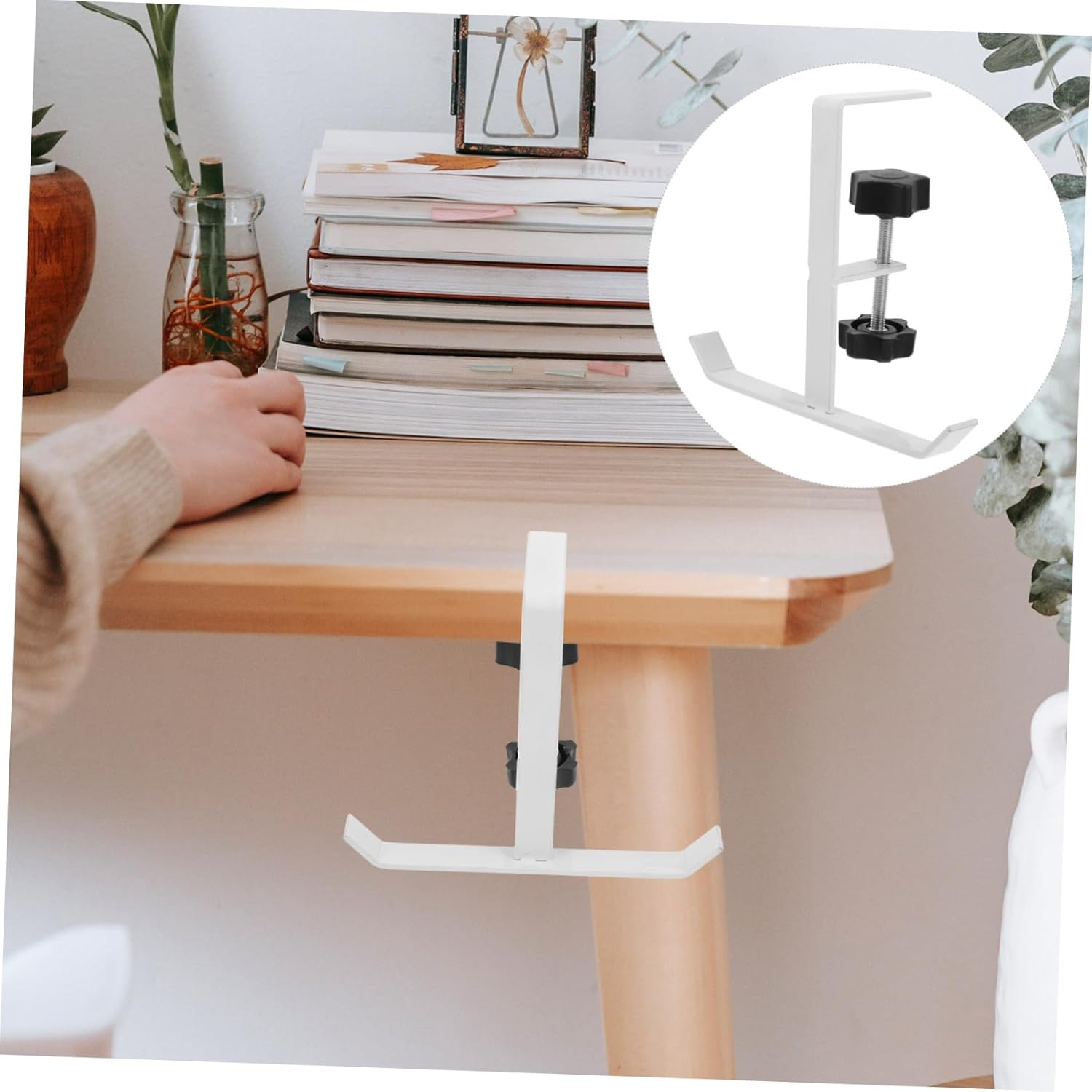 SAFIGLE 5Pcs Table Backpack Holder Desk Handbag Hook Hanger for Office School Convenient Bag Hook for Desk Hanging Purse for Table image number 5