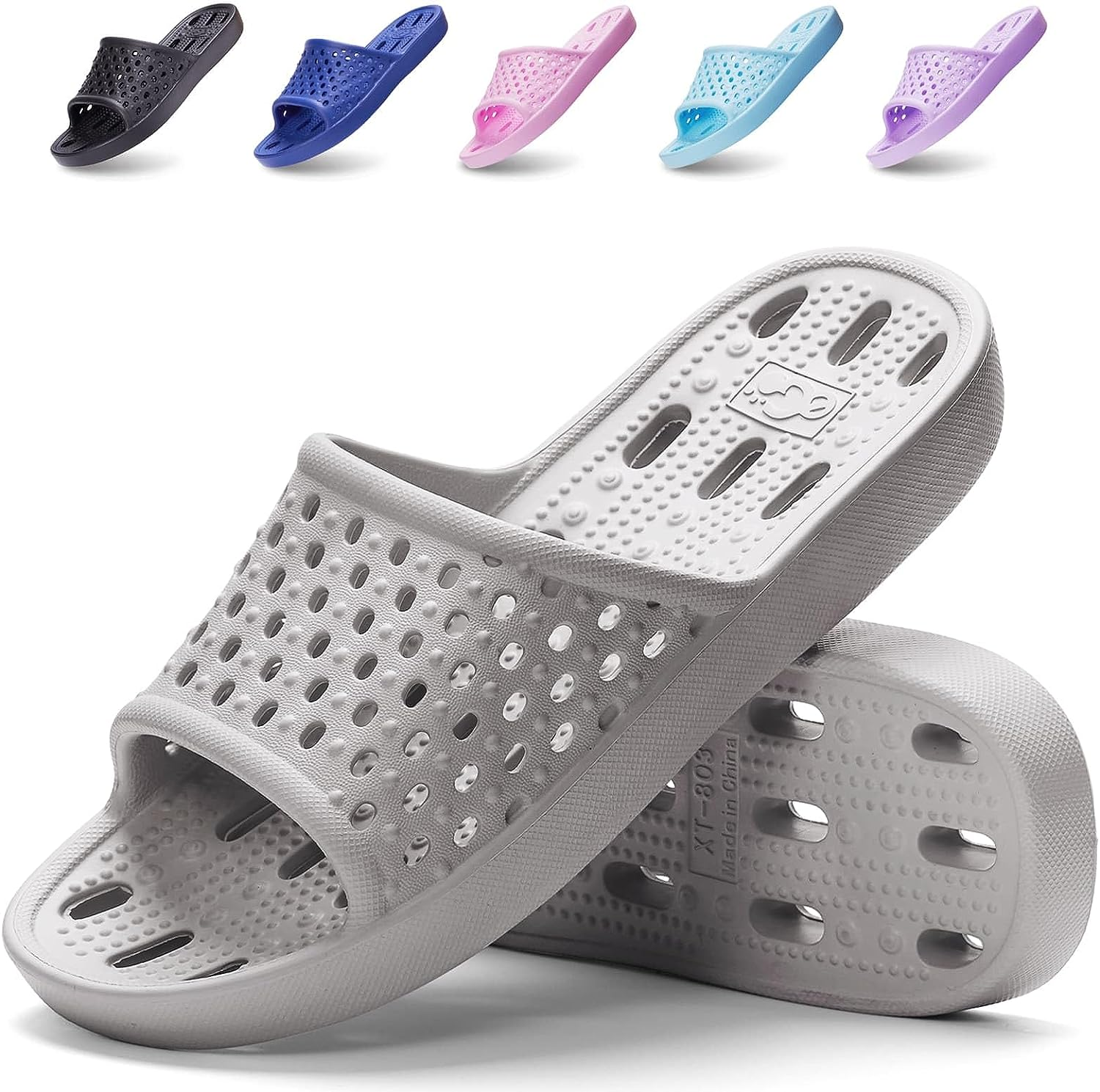 Xomiboe Shower Shoes Quick Drying Non-Slip Comfortable Men Women House Slippers