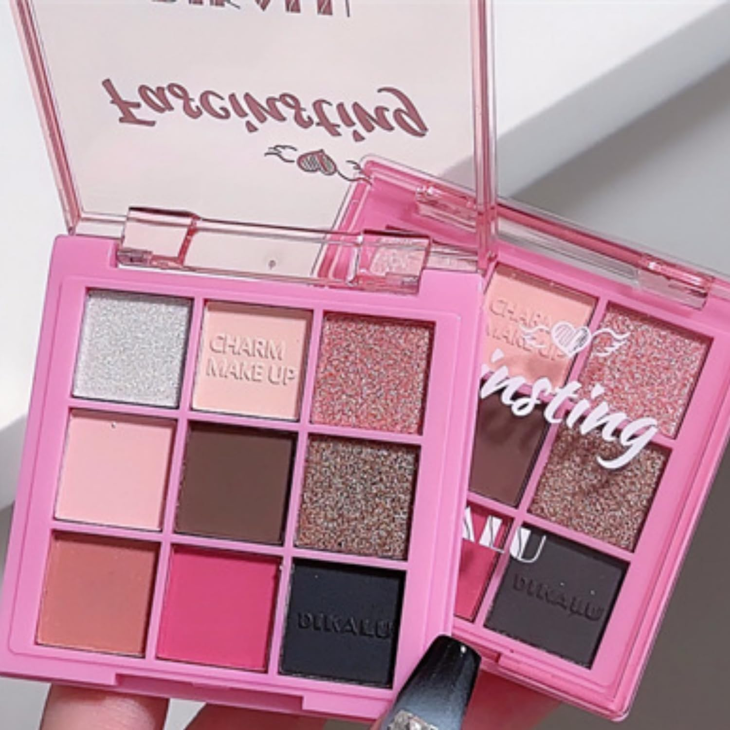 9-Color Korean-Style Eyeshadow Palette, Matte Pearlescent Glitter with Multiple Textures, High Color Rendering, Long-Lasting Water Resistance, Easy to Smut (Optional Style). (Shibuya Spice Girls D) image number 3