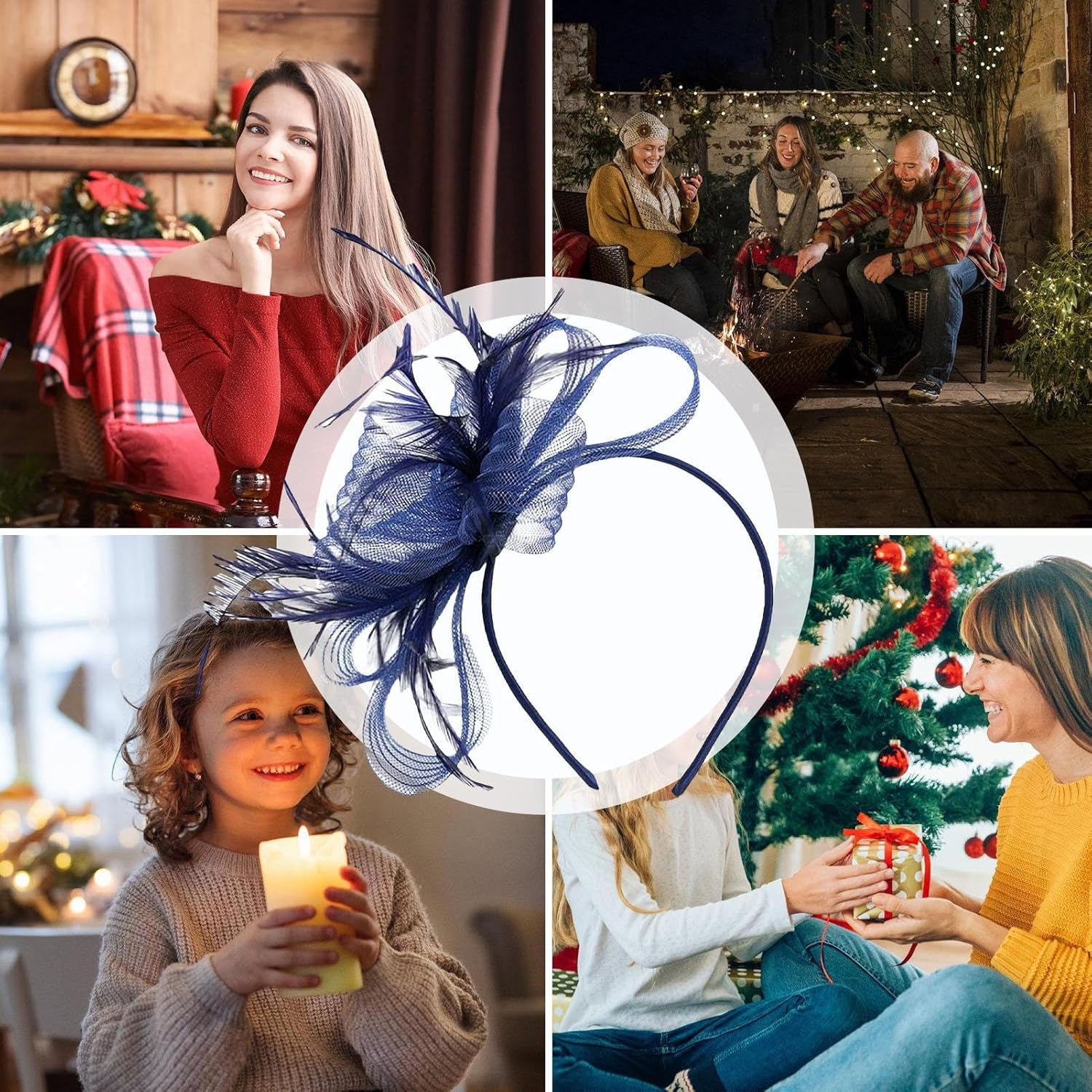 Hat Headband | Fascinator Headwear,Small Hat Mesh Headpieces Hair Accessories for Daily Use Girls Women Outdoor Festival Costume Gathering Social Events Weddings Home image number 5