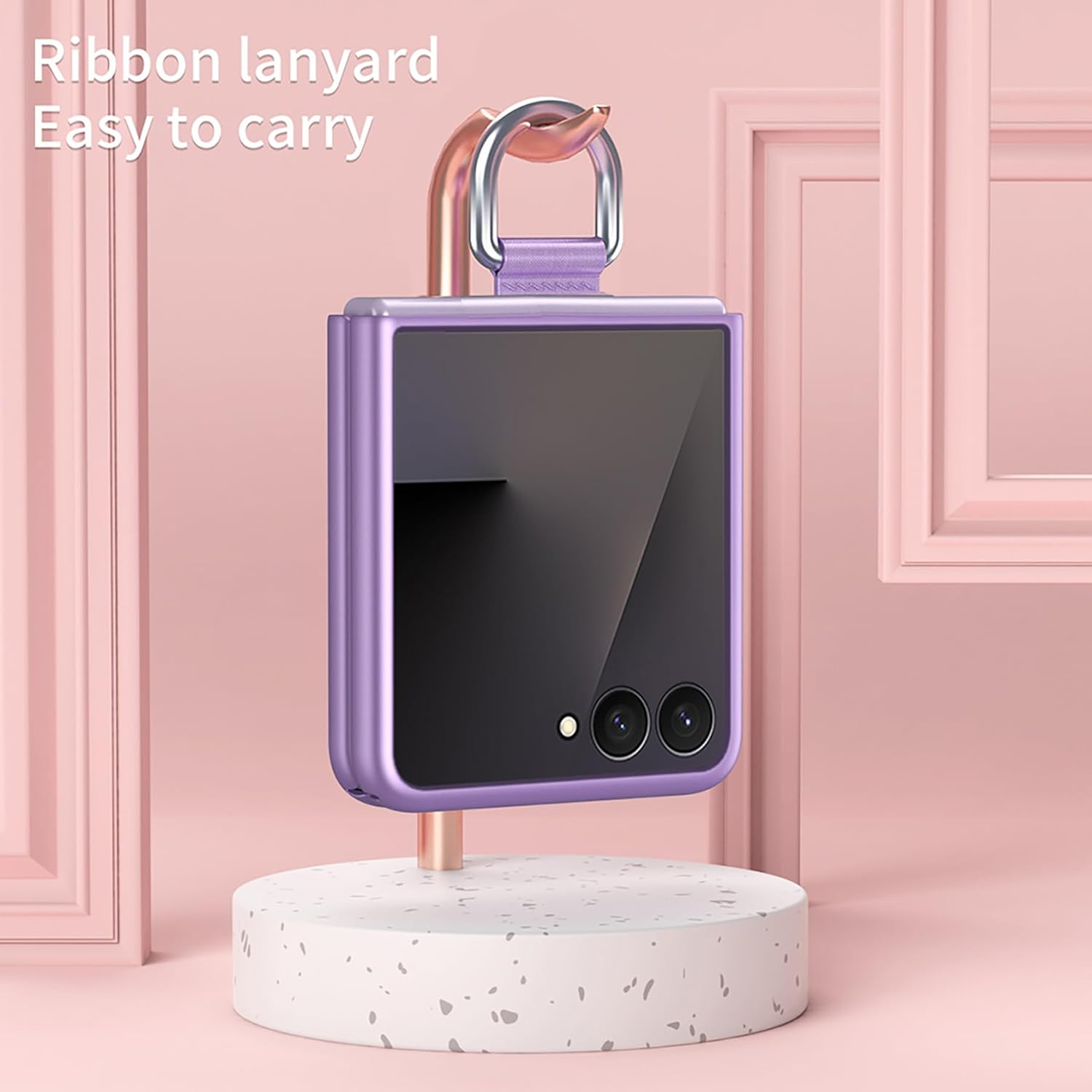 ILING Case for Samsung Galaxy Z Flip 7 5G (Z Flip7 5G) Cover, PC Shockproof Cover, Compatible with Samsung Galaxy Z Flip 7 5G (Z Flip7 5G) Ultra-Thin Matte Phone Case with Ring (Purple) image number 6