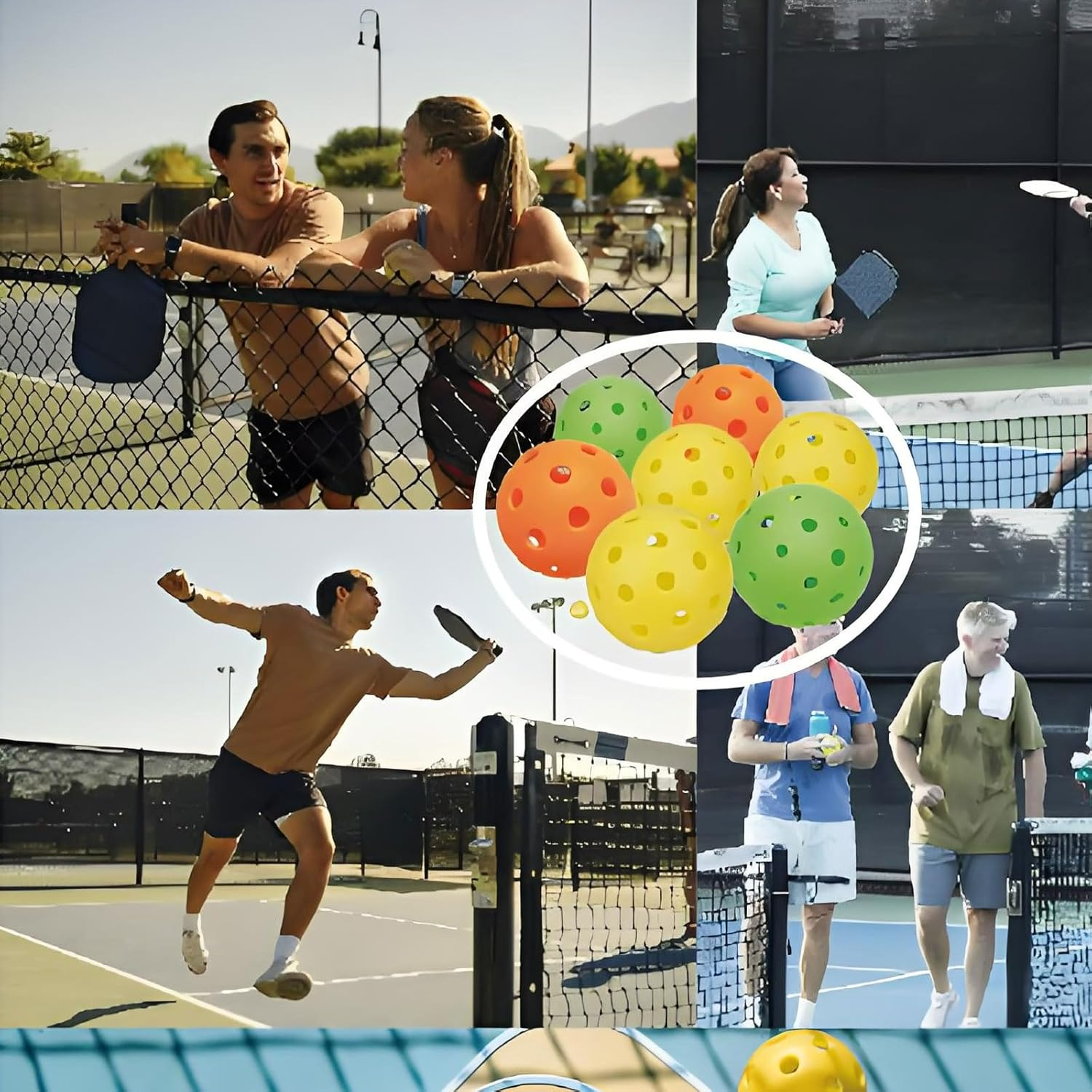 4-Pack 40-Hole Pickleball Balls - Professional Grade, 2.91" Diameter, High Balance and Stable Bounce for Realistic Flight - Premium Pickleball Equipment for Outdoor/Indoor Play