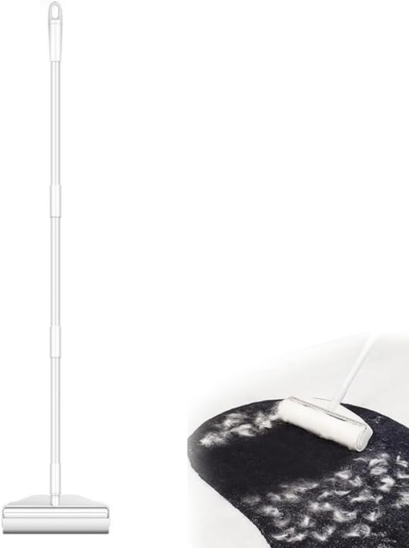 MOTRAIN Extra-Long Handle Sticky Lint Roller, Large Pet Hair Remover for Furniture, Floors & Clothes, Adhesive Refills Included, Reusable for Couches, Curtains, Carpets & Car Seats