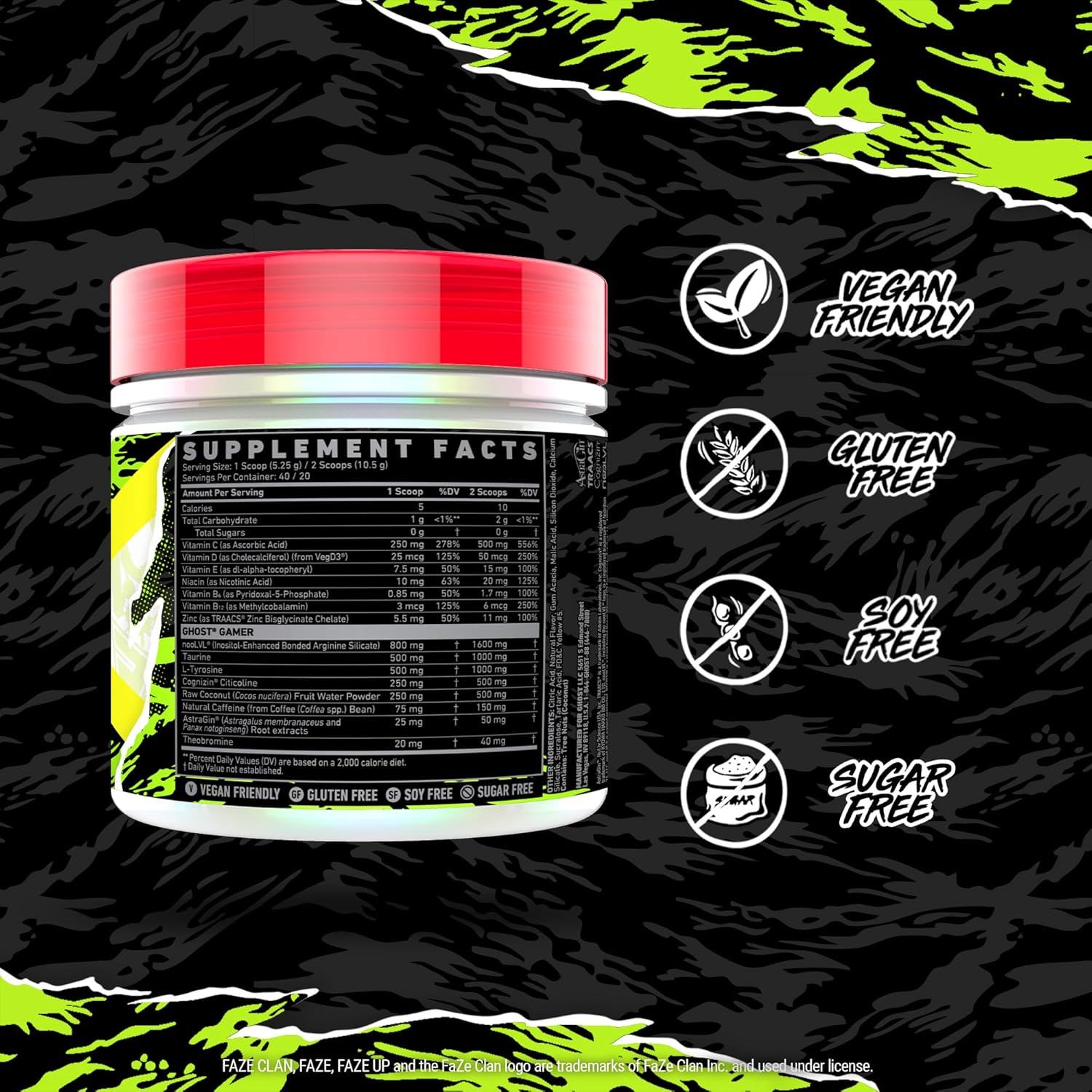Ghost Gamer Faze up Energy Powder 210 G, 40 Servings image number 2
