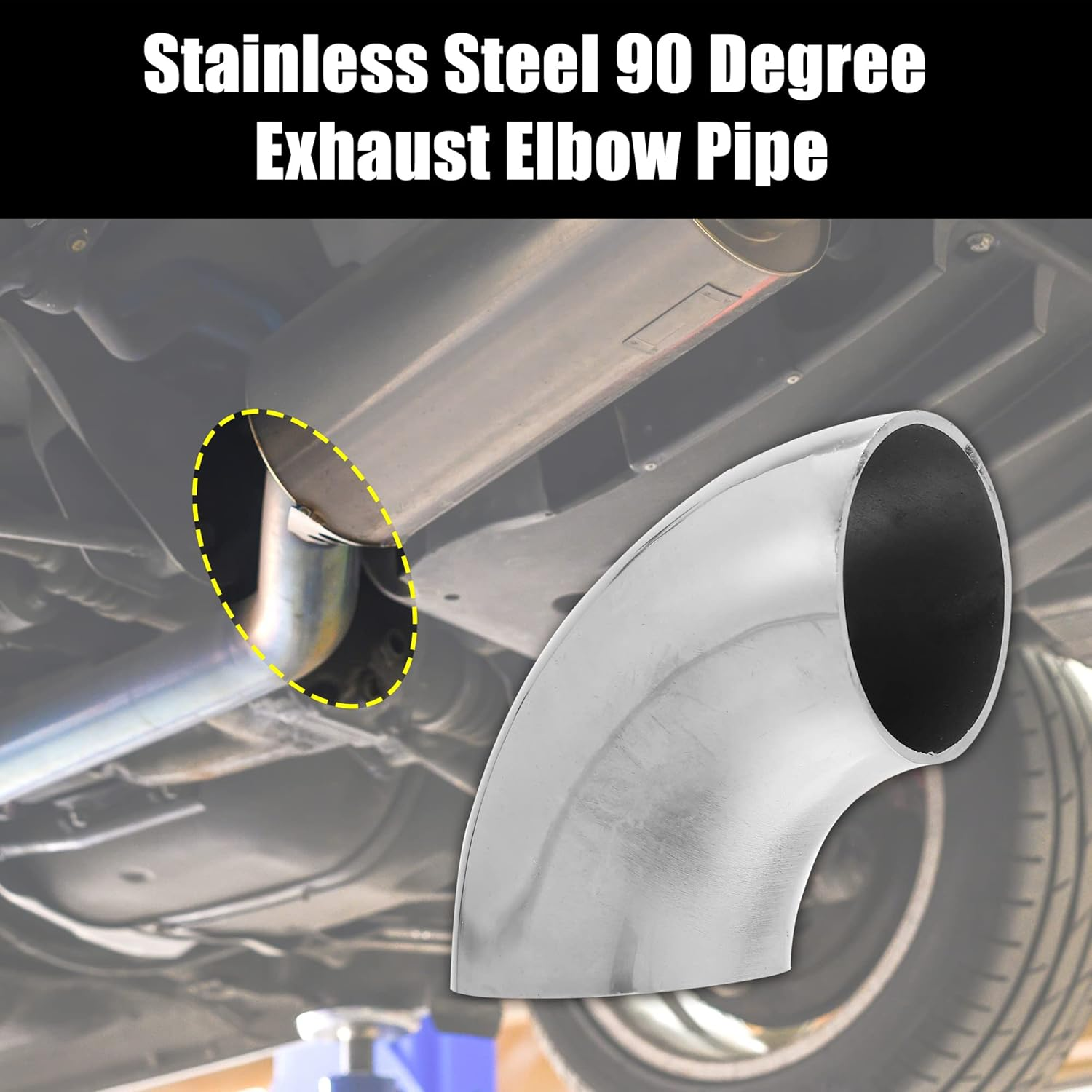 X AUTOHAUX 1 Pcs OD 1.55 Inch 90 Degree Mandrel Bend Elbow SS304 Stainless Steel Exhaust Elbow Pipe for Car Modified Exhaust System 1.55" Piping Silver Tone image number 5