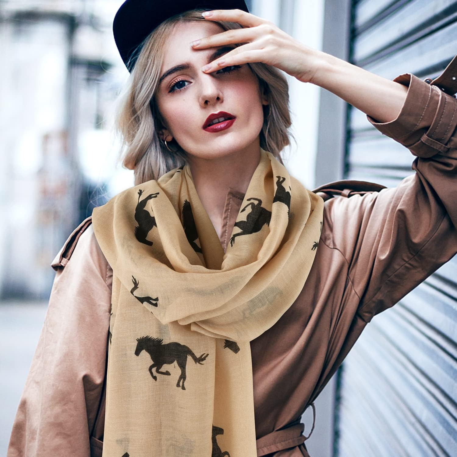 Herebuy Cool Animal Print Scarf Fashionable Women Scarves for Winter image number 1