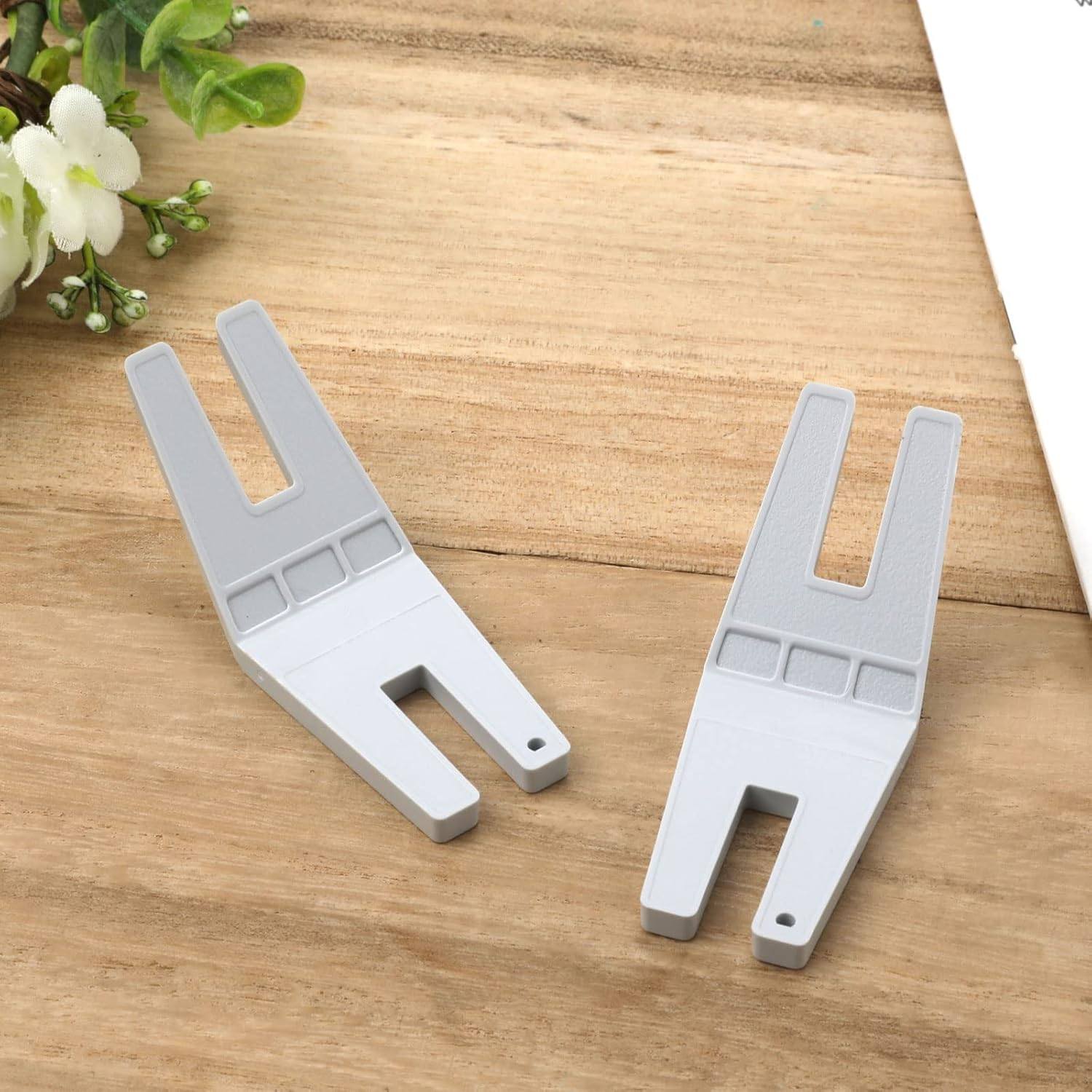 2Pcs Button Clearance Plate, Multifunctional Sewing Tool Button Reed Hump Jumper Presser Feet 413105601 Compatible with Husqvarna Viking Sewing Machine (White) image number 5