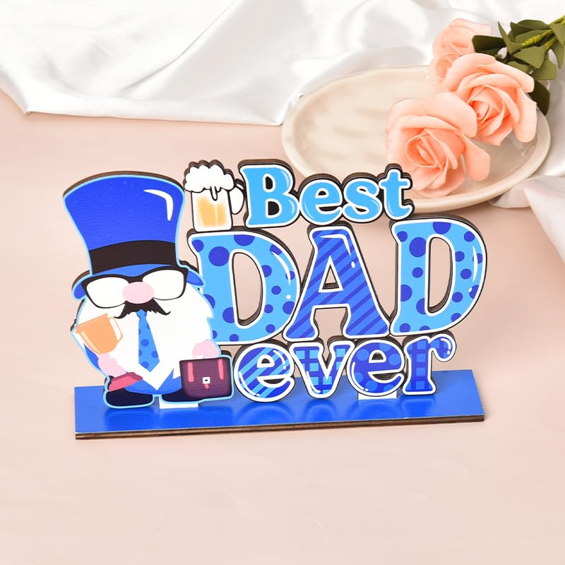 Dad Fathers Day Table Decorations Dad Birthday Party Supplies Father Day Centerpieces Best Dad Ever Plaque Dad Signs for Home Decor Dad Decorative Signage Dad Wood Decor Housewarming Gifts for Dads image number 2