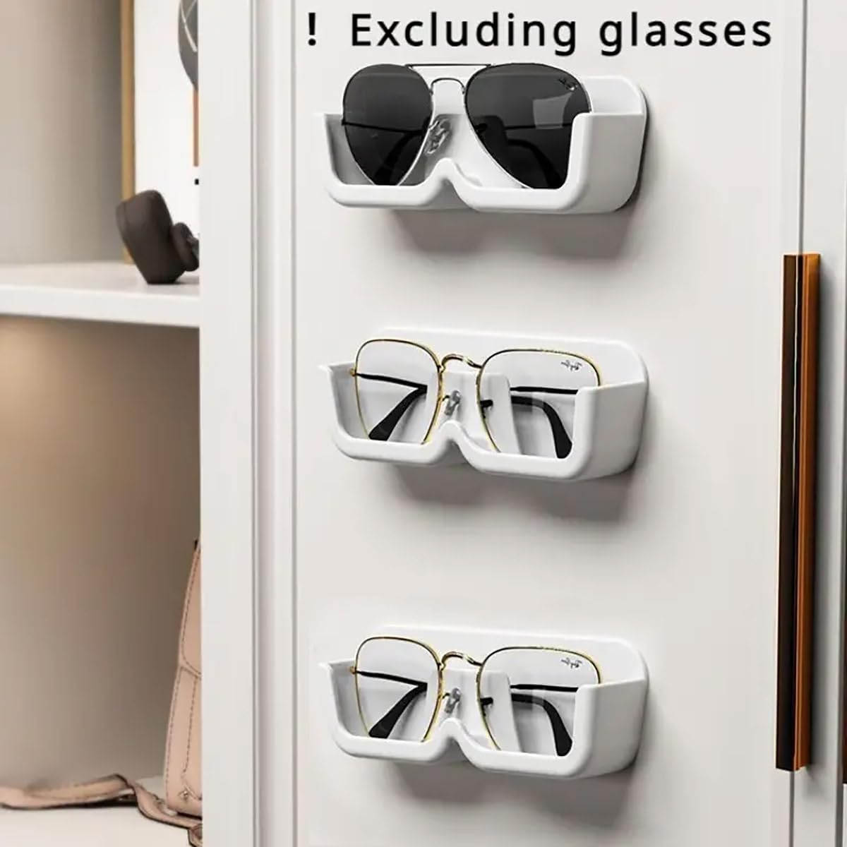 AIMALL 6PCS Wall-Mounted Glasses Storage Box, Punch-Free, Transparent, 6.89X1.37X2.28 Inches, Ideal for Displaying Sunglasses and Eyewear image number 6