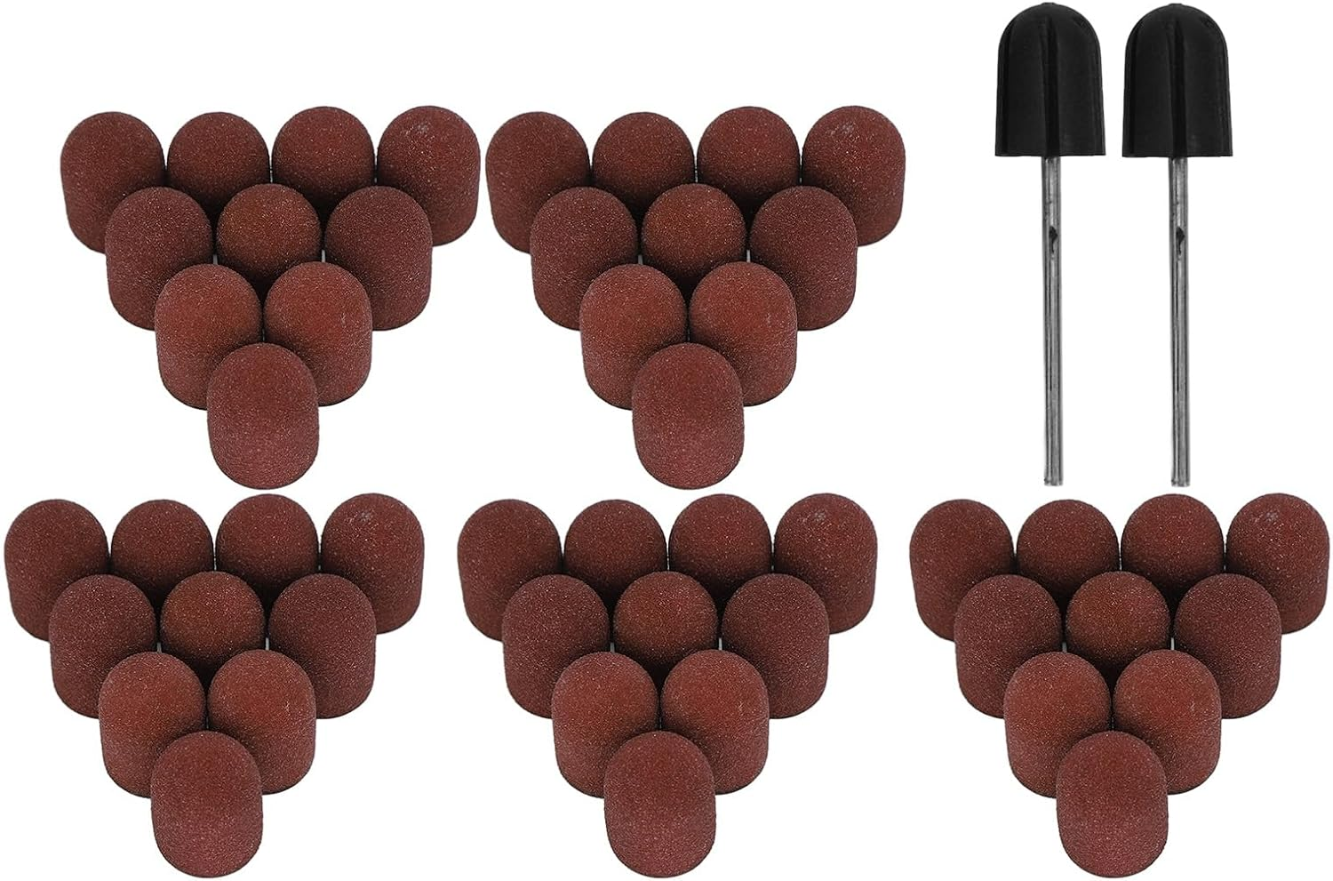 Watris Veiyi Pack of 50 Sanding Caps Nail Cutters, 120# Sanding Sleeves Nail Cutter Attachments, 15 X 10 Mm Sanding for Processing Nails image number 4