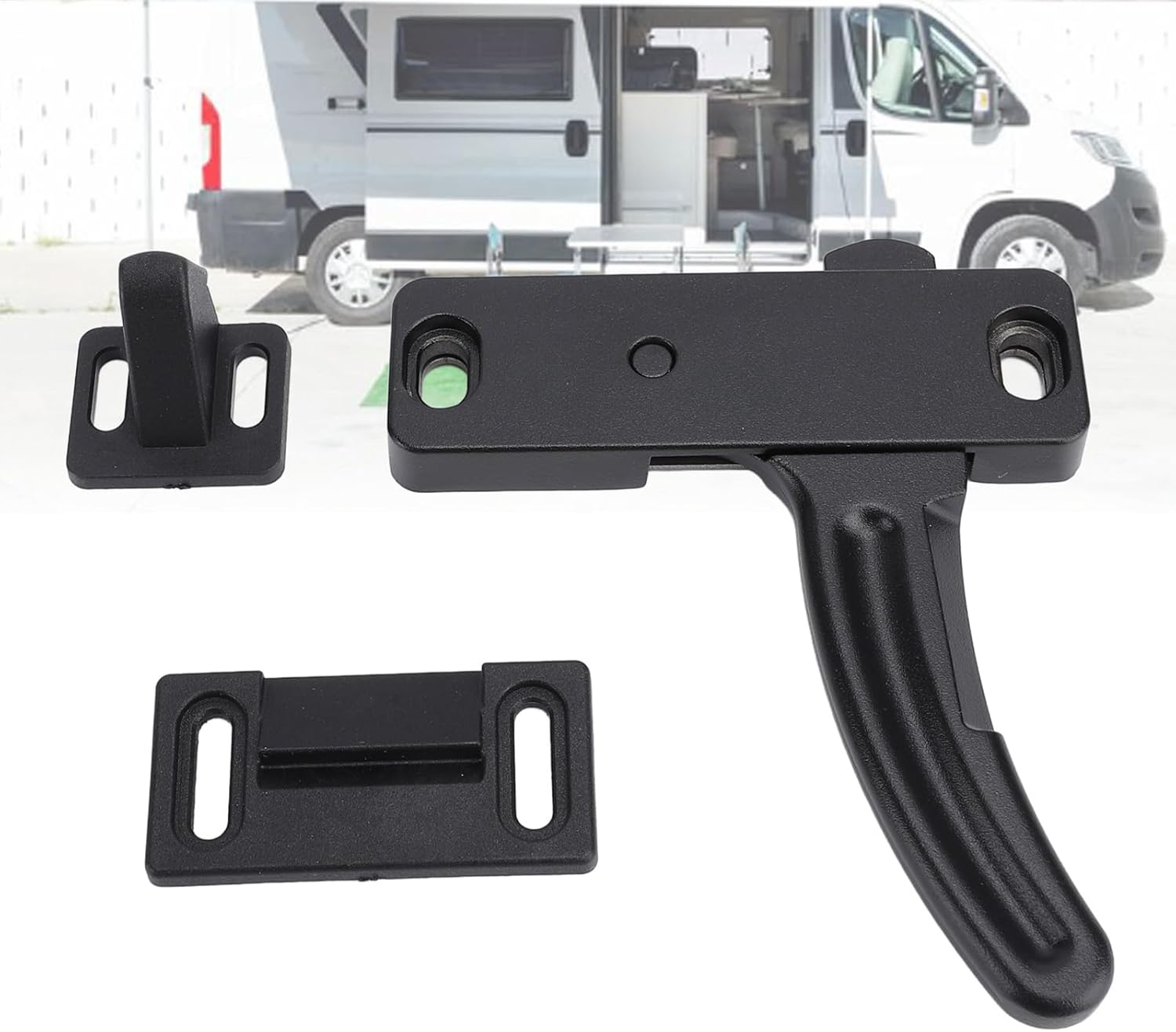 RV Screen Door Latch Kit, RV Screen Door Cross Bar Handle and Door Latch, 21.65In-29.33In Adjustable Grip Handle, Universal RV Screen Door Crossbar for RV, Travel Trailer (Left image number 2