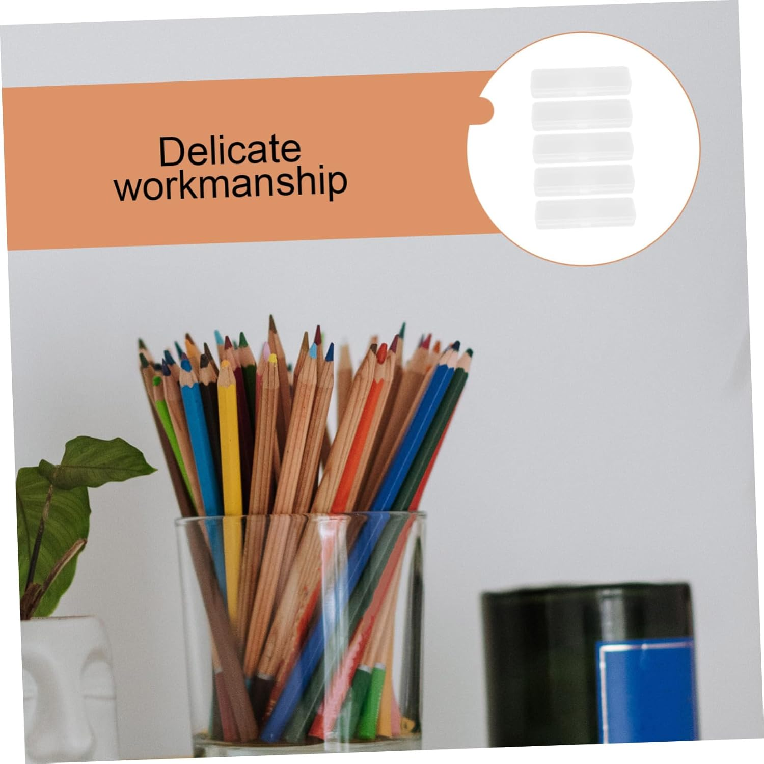 Sewroro 5Pcs Transparent Pencil Storage Boxes Multipurpose Organizers for Stationery Practical Holders for Pens Erasers Rulers Tidy Desk Accessories and Stylish Design image number 2