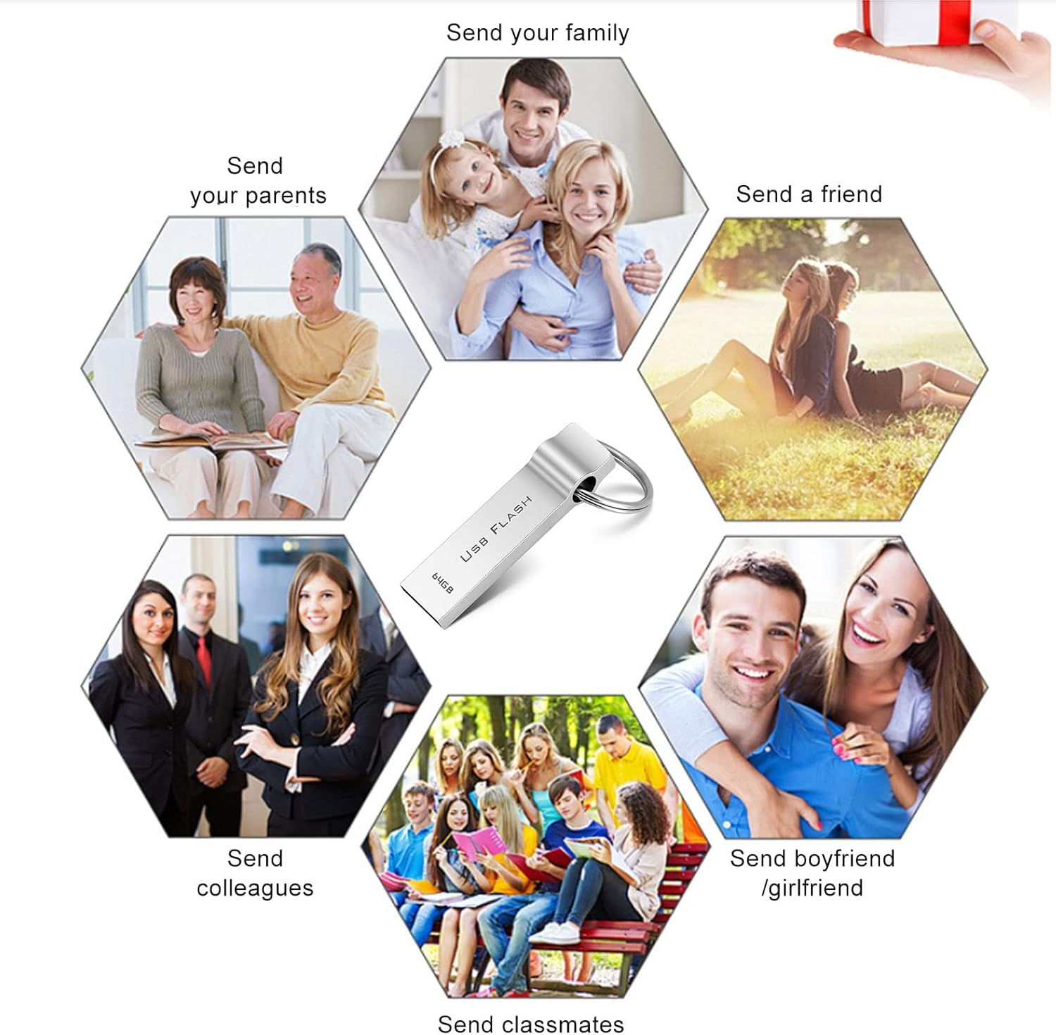 Cticoal USB Thumb Drive 64GB High Speed Pendrive 3.0 Waterproof USB Drive Metal USB Flash Drive Silver Pen Drive Typically Used for Copying or Storing Data image number 3