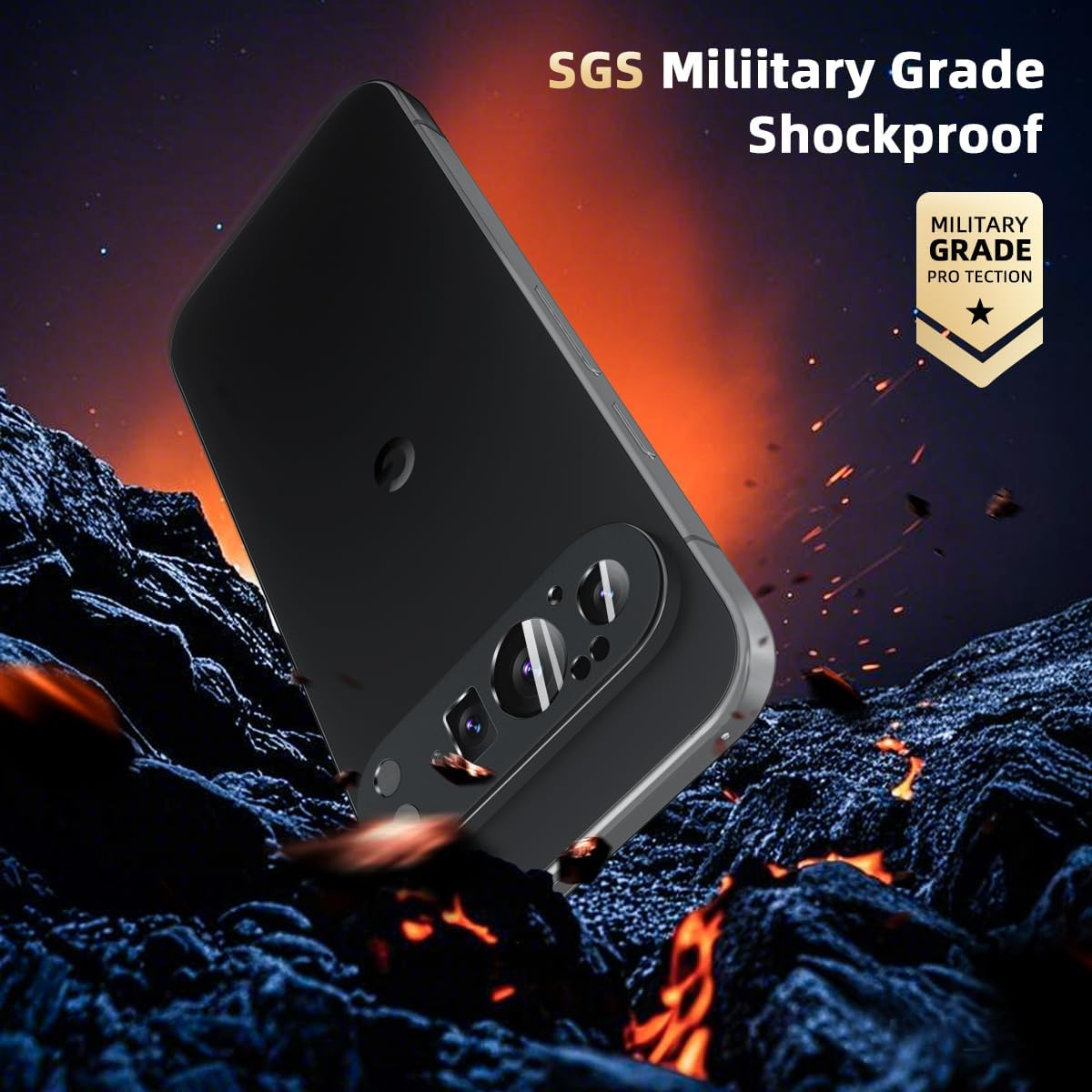 Jurqqer Camera Lens Protector for Google Pixel 10 Pro XL 6.8'' [Military Grade Shatterproof] 9H Ultra-Thin Tempered Glass & Aviation Aluminum Alloy Camera Guard,Full Protection, Obsidian image number 1