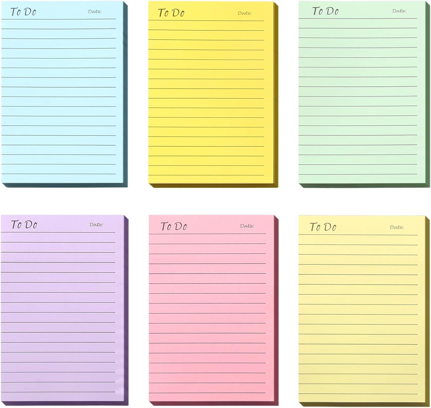 To Do List Sticky Notes, Lined Sticky Notes, Self-Adhesive Notes, Colourful Notepads for School, Office, Home (10 X 15 Cm) image number 5