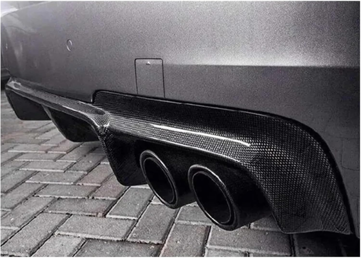 1PCS Universal DUAL Exhaust Tip Matt Carbon Fiber Exhaust Tip Tail Quad Exhaust Muffler Tip(57 in 101 OUT) image number 4