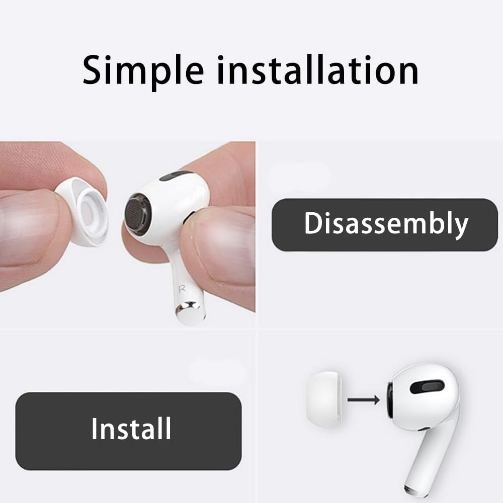 12 Pieces Replacement Ear Tips for Airpods Pro 2, 3 Size Replacement Silicone Rubber Eartips Earbuds Buds Tipsfor In-Ear Headphones Earbuds Earphones (S/M/L) (White) image number 1