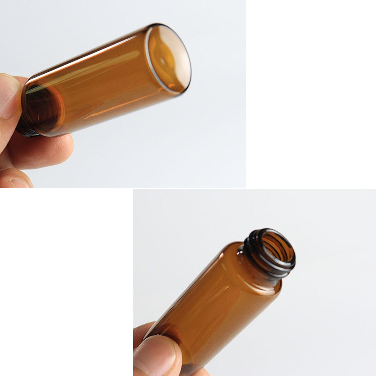 20Ml Glass Vials 12 Pack, Fitted with a One-Piece Stopper for Essential Oils & Perfume, Refillable Sample Containers（Teal Brown） image number 4