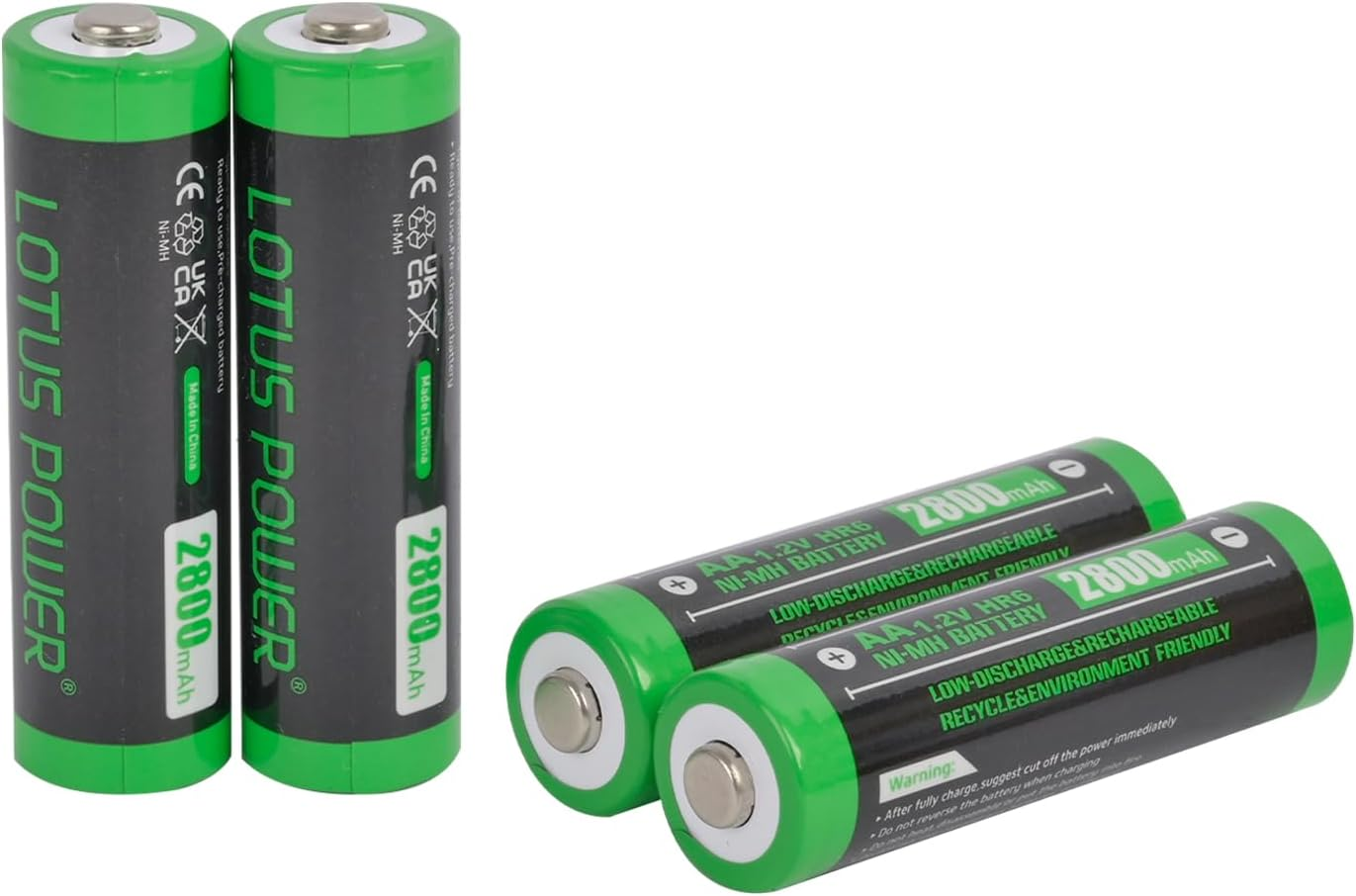 LOTUS POWER Universal 4 Slot Battery Charger & 1.2 V Ni-Mh AA Batteries Set, LCD AA Charger & Nimh AA Rechargeable Battery (1 Charger & 4 Batteries) image number 2