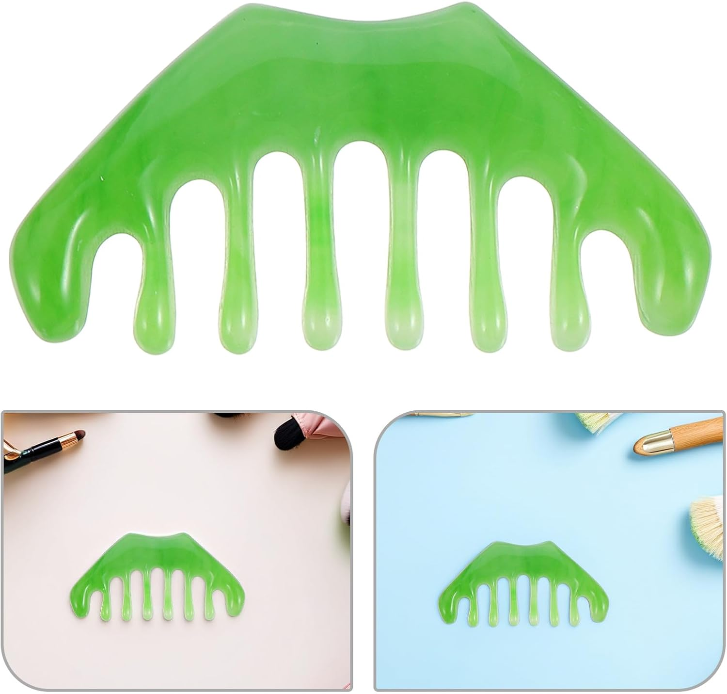 Healeved 4Pcs Scalp Massage Combs: Resin Head Massager Tool Gua Sha Comb Wide Tooth Hair Detangling Brush for Women Men Hair Facial Care image number 1