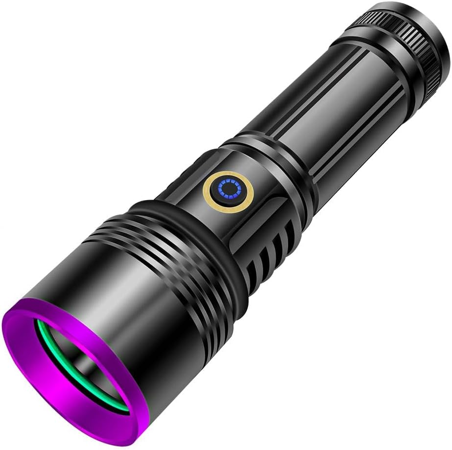 30W 365Nm UV Flashlight USB Rechargeable UV Light High Power Black Light Flashlight for Pet Urine Detection, Resin Curing, Minerals, Blood Tracking, Scorpion, Rockhounding,Yooperlites,A/C Leak Detect image number 6
