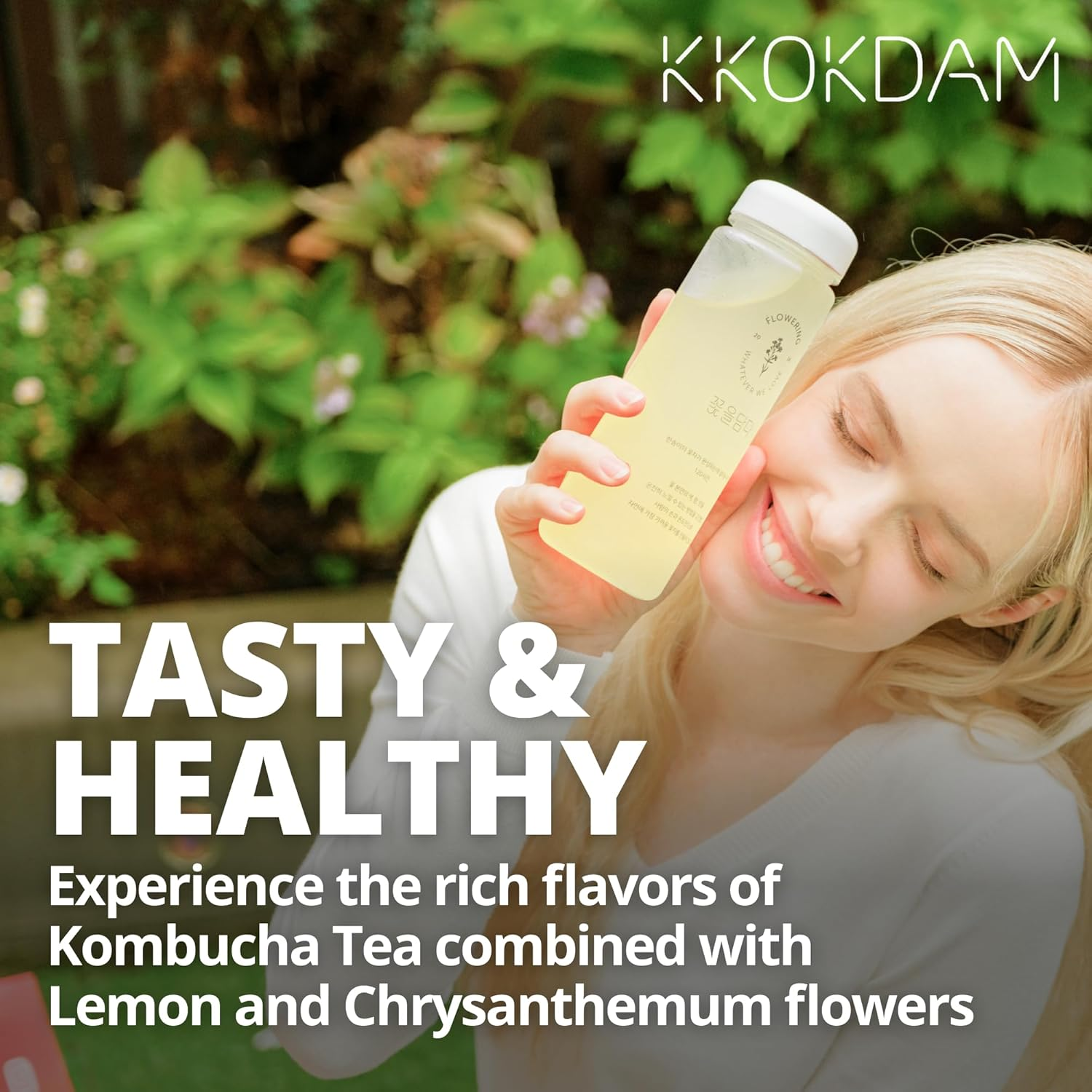KKOKDAM Kombucha Tea 15 Packs - Lemon & Chrysanthemum Korean Tea - Kombucha Drinks Probiotic Support, Low Calorie, Sugar Free Kombucha Pack - 15 Drink image number 5