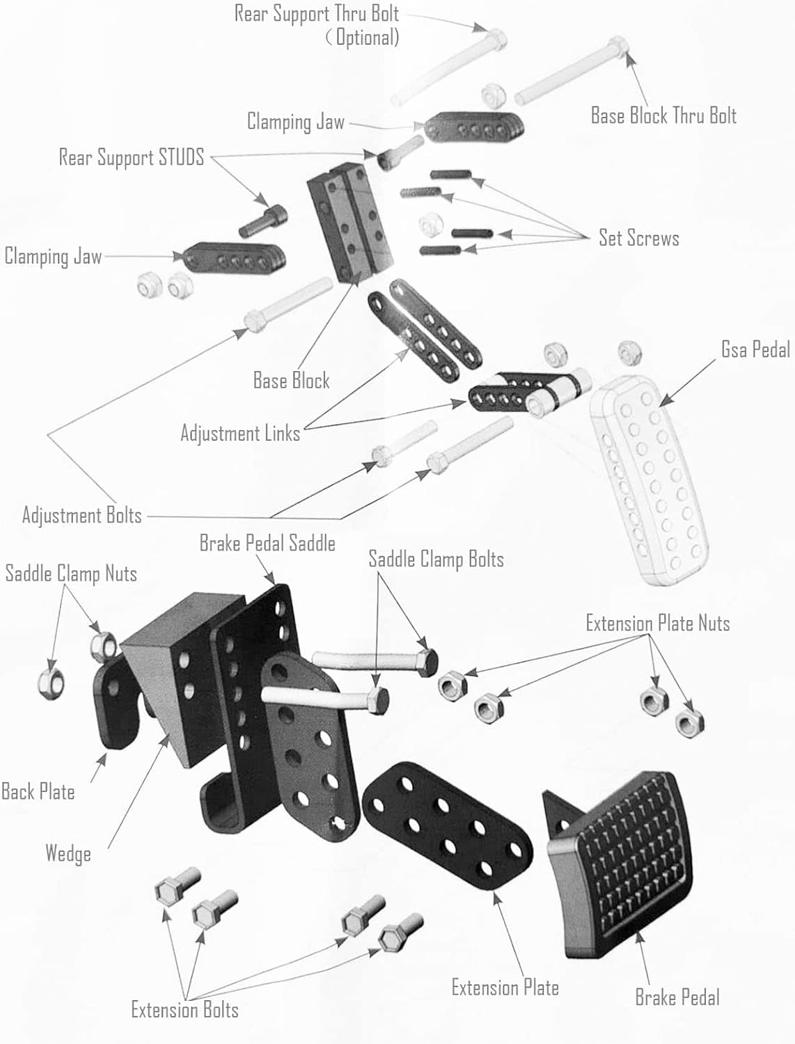 Universal Gas and Brake Pedal Extenders for Short Drivers People Driving Cars, Ride on Toys, Adjustable Length Foot Pedal Auto Vehicles Brake and Accelerator Pedals Accelerator image number 2