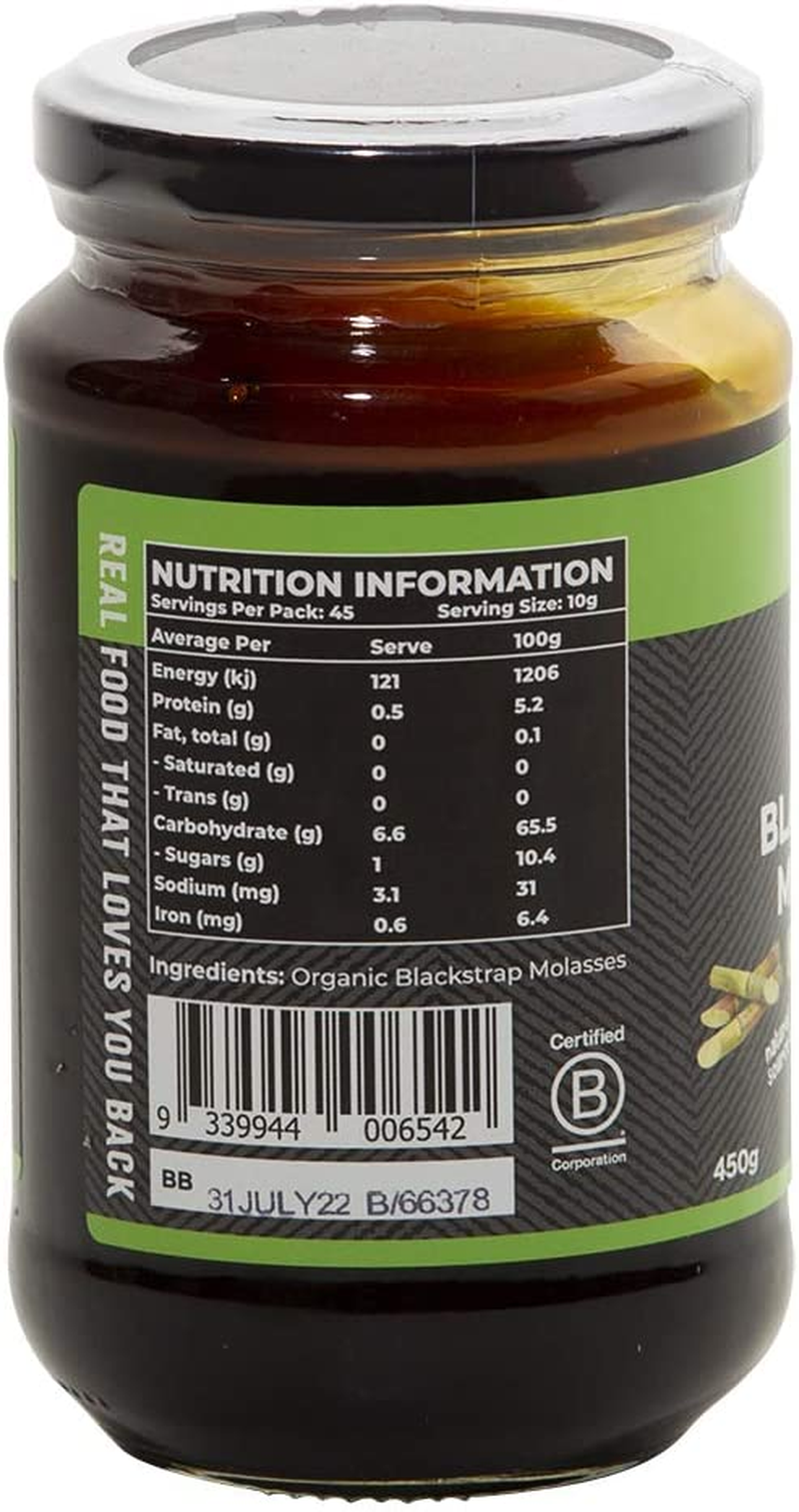Honest to Goodness, Organic Blackstrap Molasses, 450G - a Rich, Full-Bodied Natural Sweetener That Has a Natural Caramel Colour and Flavour. 100% Organic Sugar Cane. image number 4
