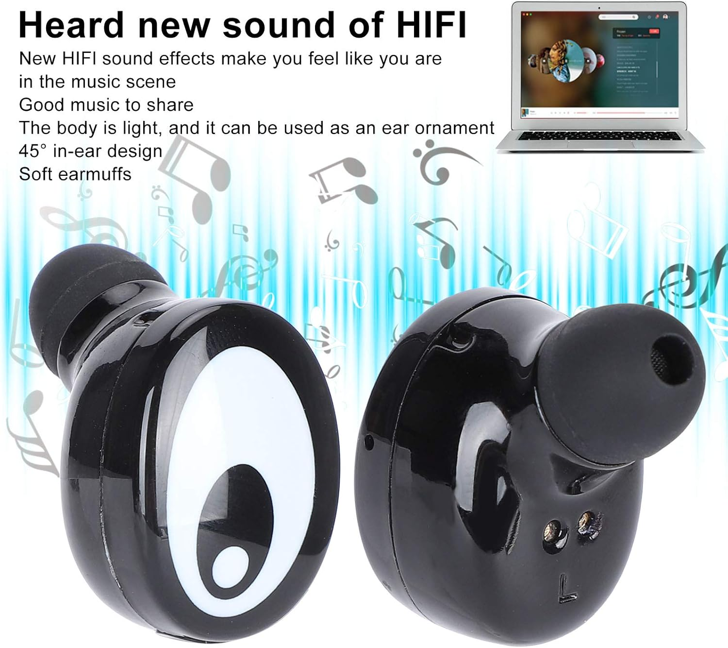 Generic Cute Bear Style Headset, Wireless Mini In-Ear Sports Headset with Charging Set, Comfortable, Special Shape, and Crisp Sound, for Sports and Business Work image number 1