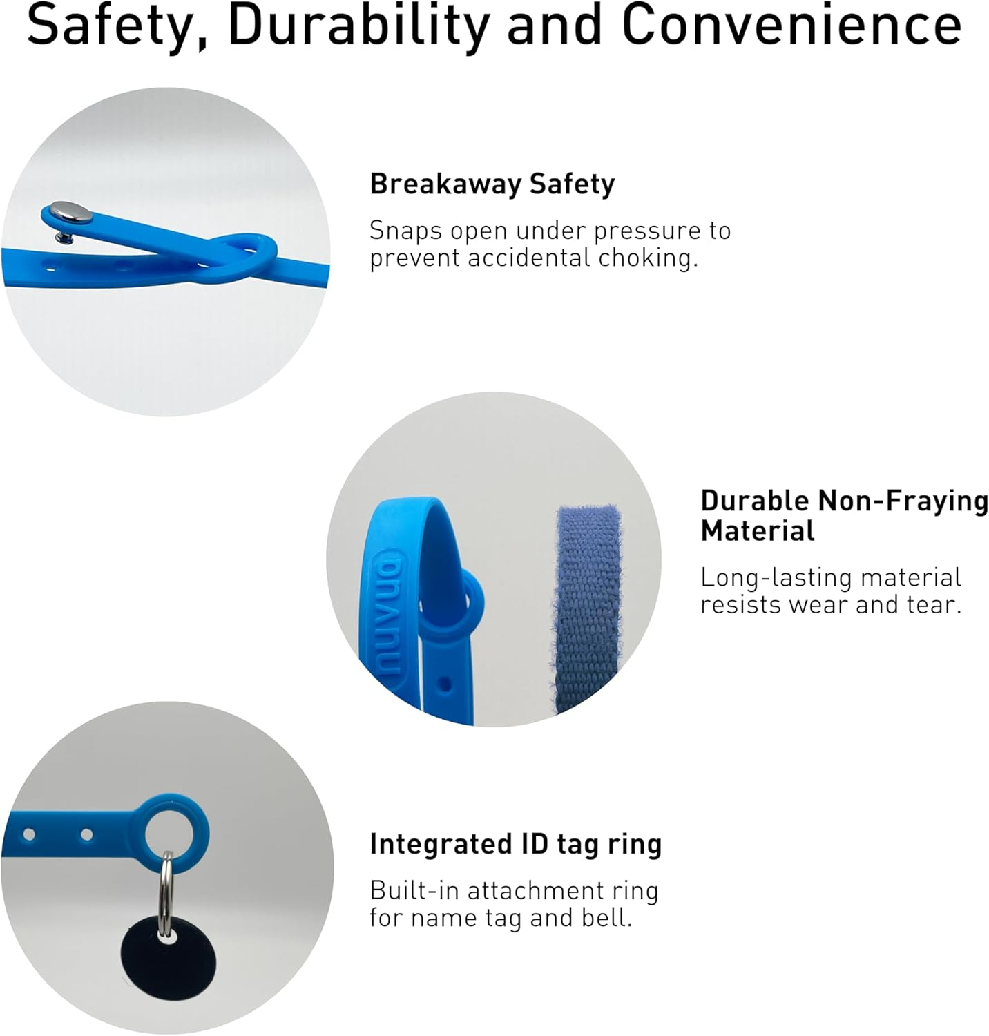 Nuvuq Comfortable, Soft and Light Cat Collar with Breakaway Snap Button (Blueberry Blue) image number 6