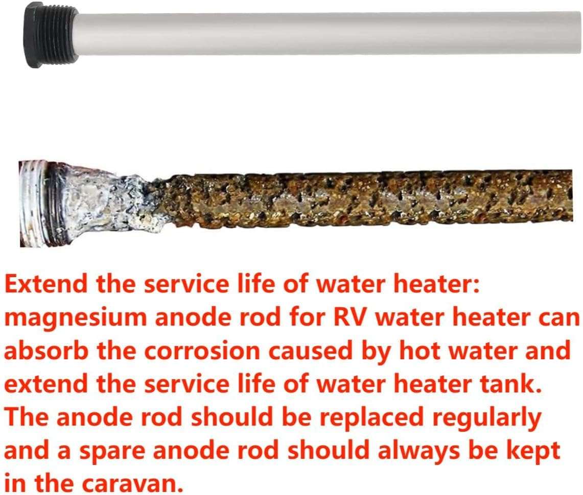 3Pack RV Water Heaters Magnesium Anode Rod 9.25"L X 3/4"NPT RV Hot Water Tank Anode Rod Replacement Part for Suburban 232767 image number 5