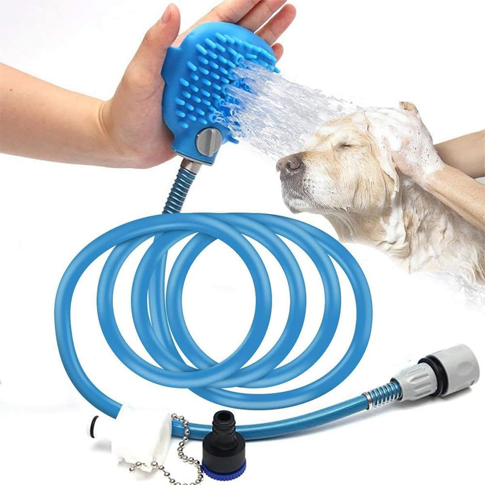 2-In-1 Pet Shower Sprayer & Massage Brush &ndash; Handheld Dog and Cat Bathing Tool with Detachable Shower Head, Slip-On Faucet Attachment, Silicone Scrubber for Indoor & Outdoor Grooming image number 6